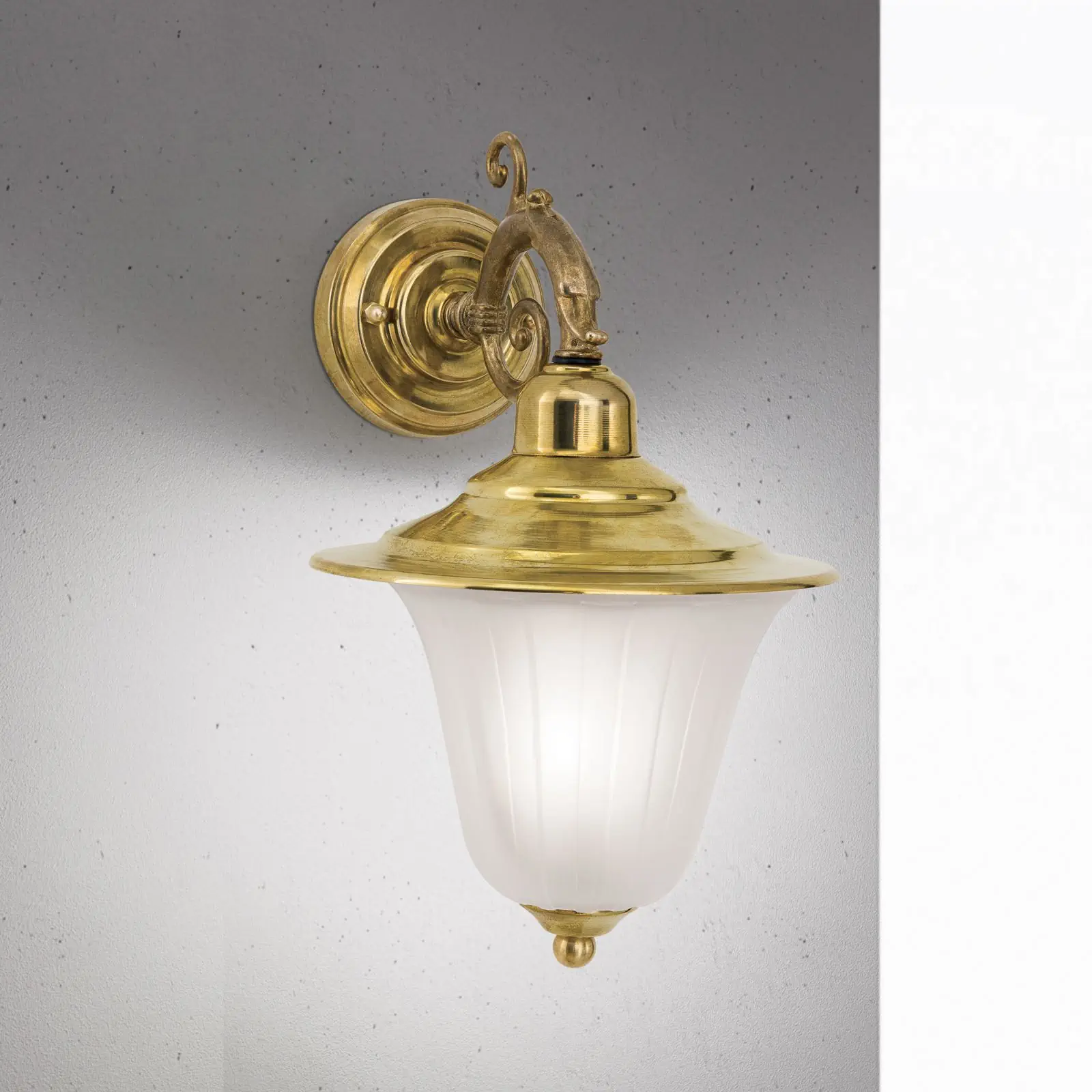 Spoljašnja zidna lampa YARD, sirovi mesing, usmerena nadole - 2