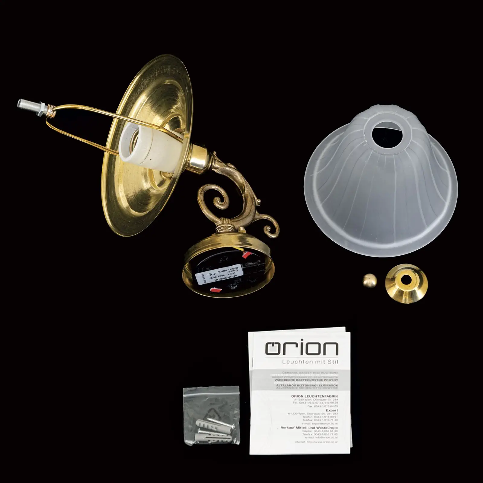 Spoljašnja zidna lampa YARD, sirovi mesing, usmerena nadole - 8