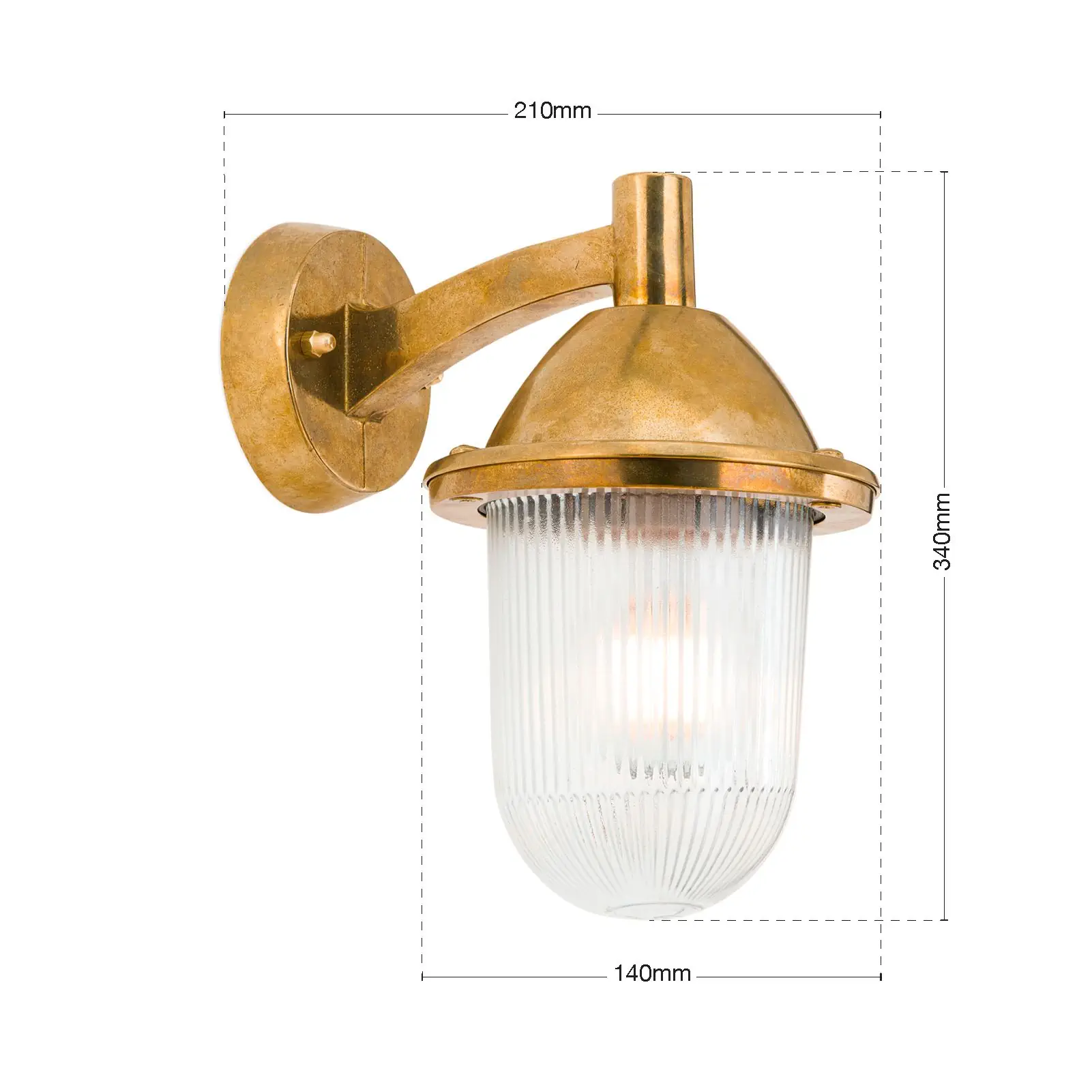 Spoljašnja zidna lampa YORK, sirovi mesing, usmerena nadole - 7