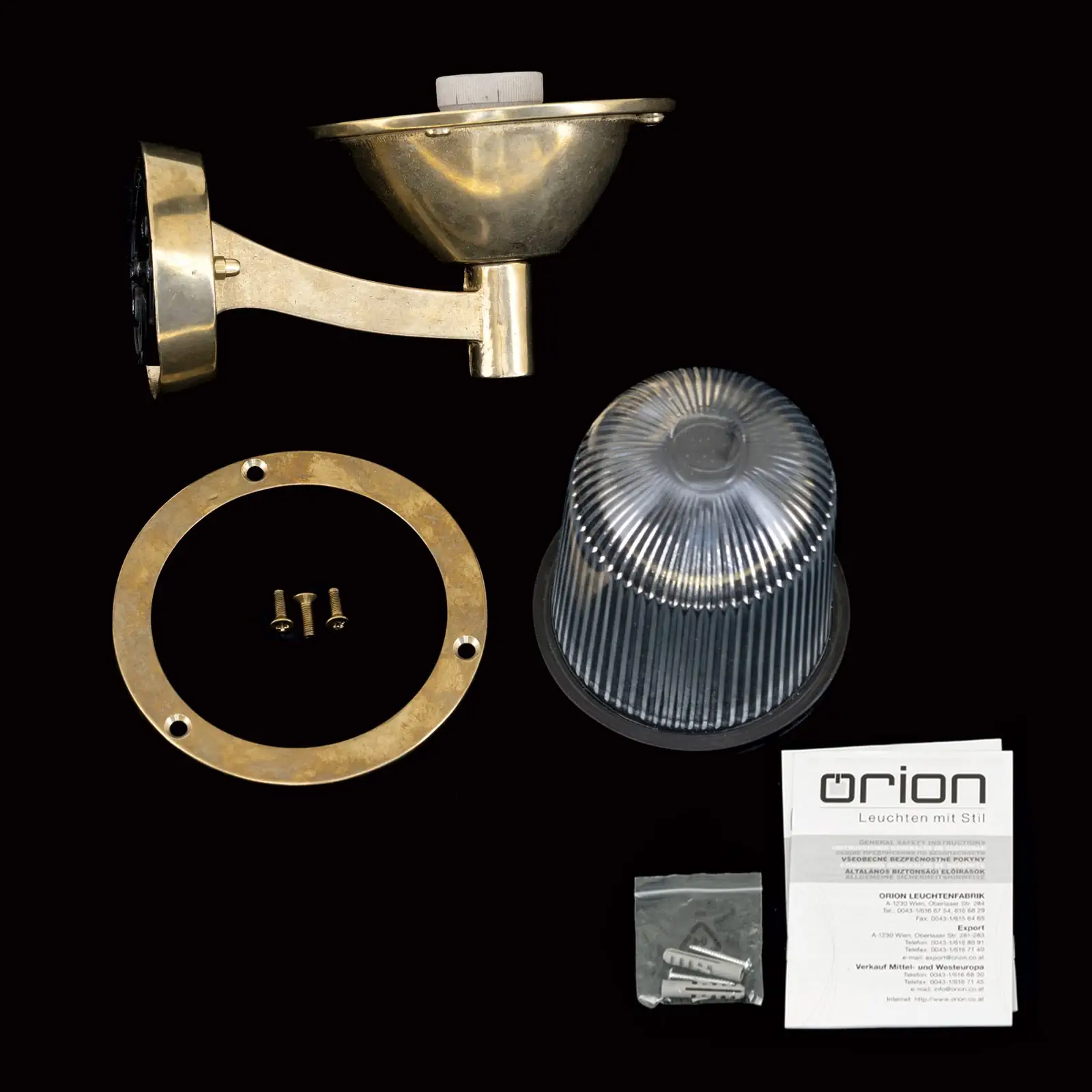 Spoljašnja zidna lampa YORK, sirovi mesing, usmerena nadole - 8