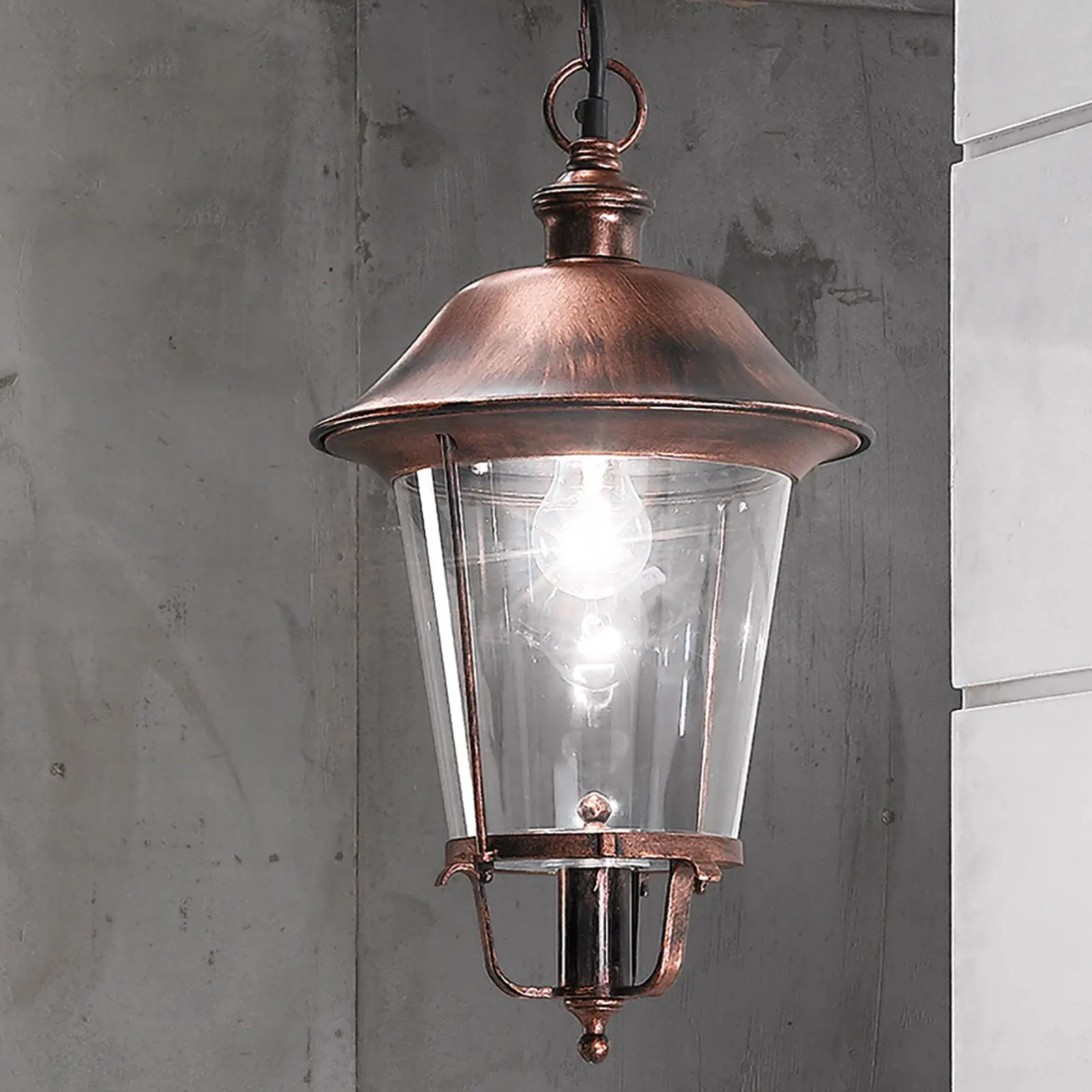 Spoljašnja lampa KENZO, crno-bakarna, usmerena nadole - 9