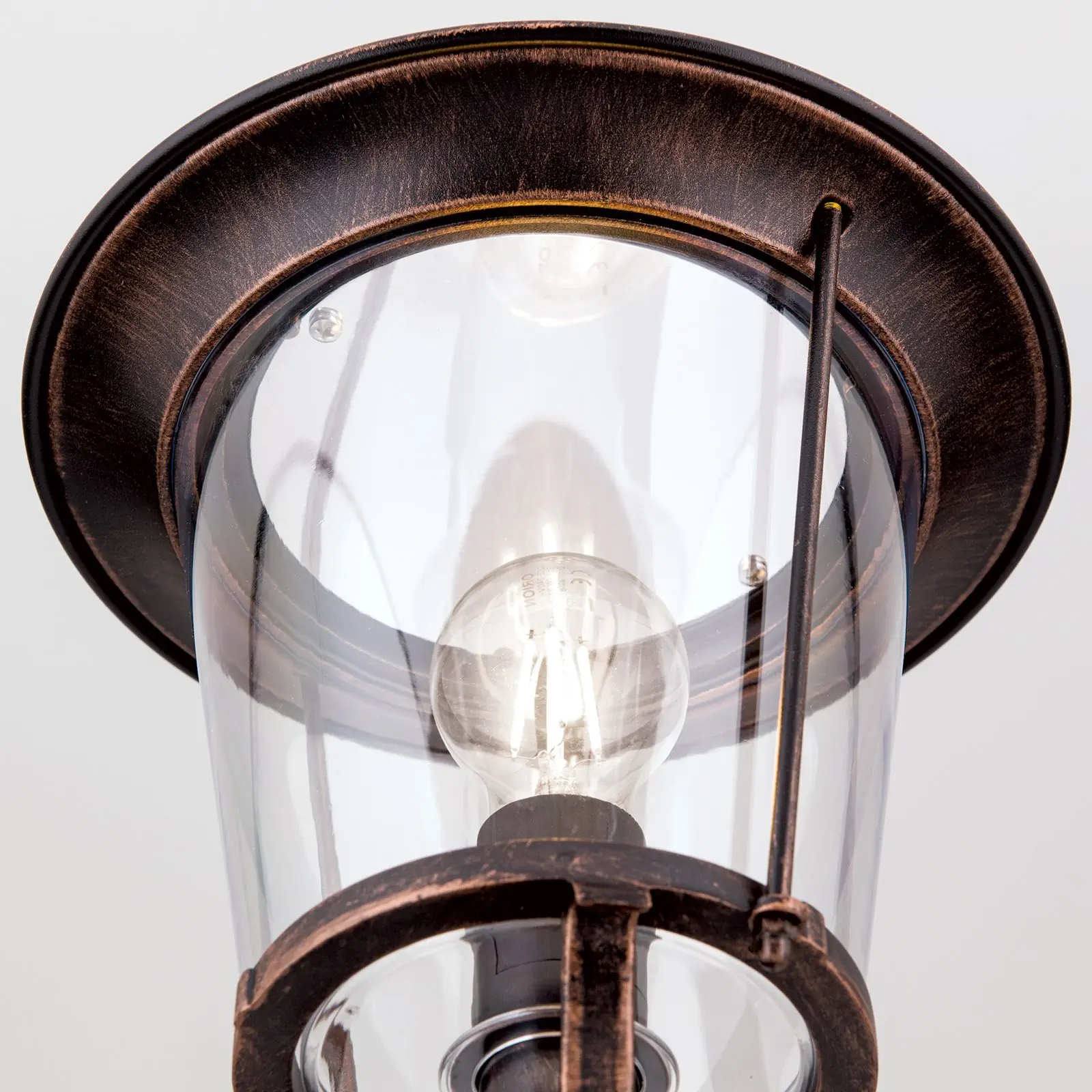 Spoljašnja stubna lampa KENZO, crno-bakarna, H216 cm - 6