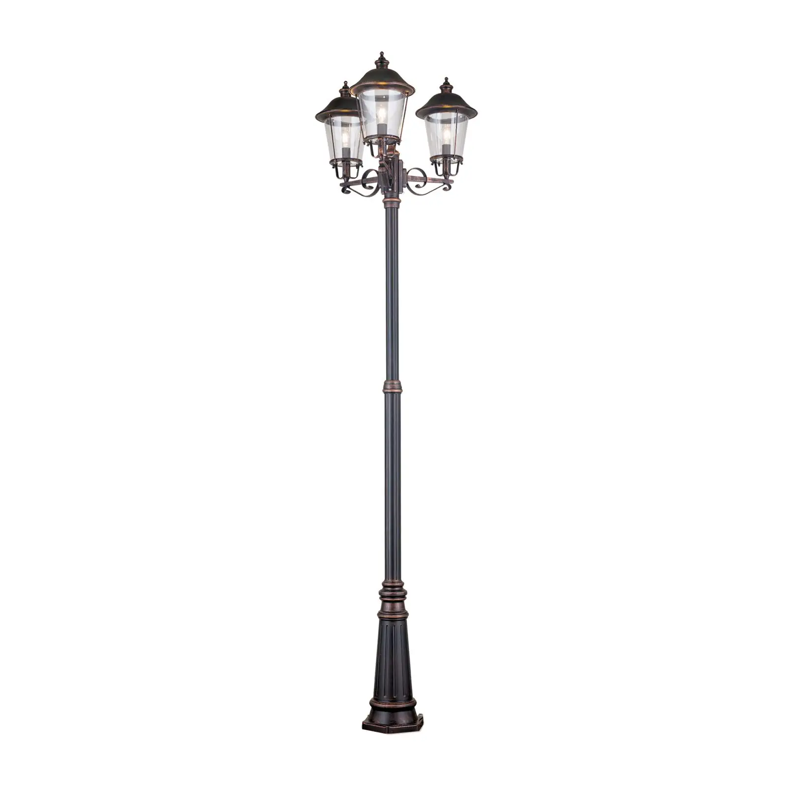 Spoljašnja stubna lampa KENZO, crno-bakarna, H260 cm - 4