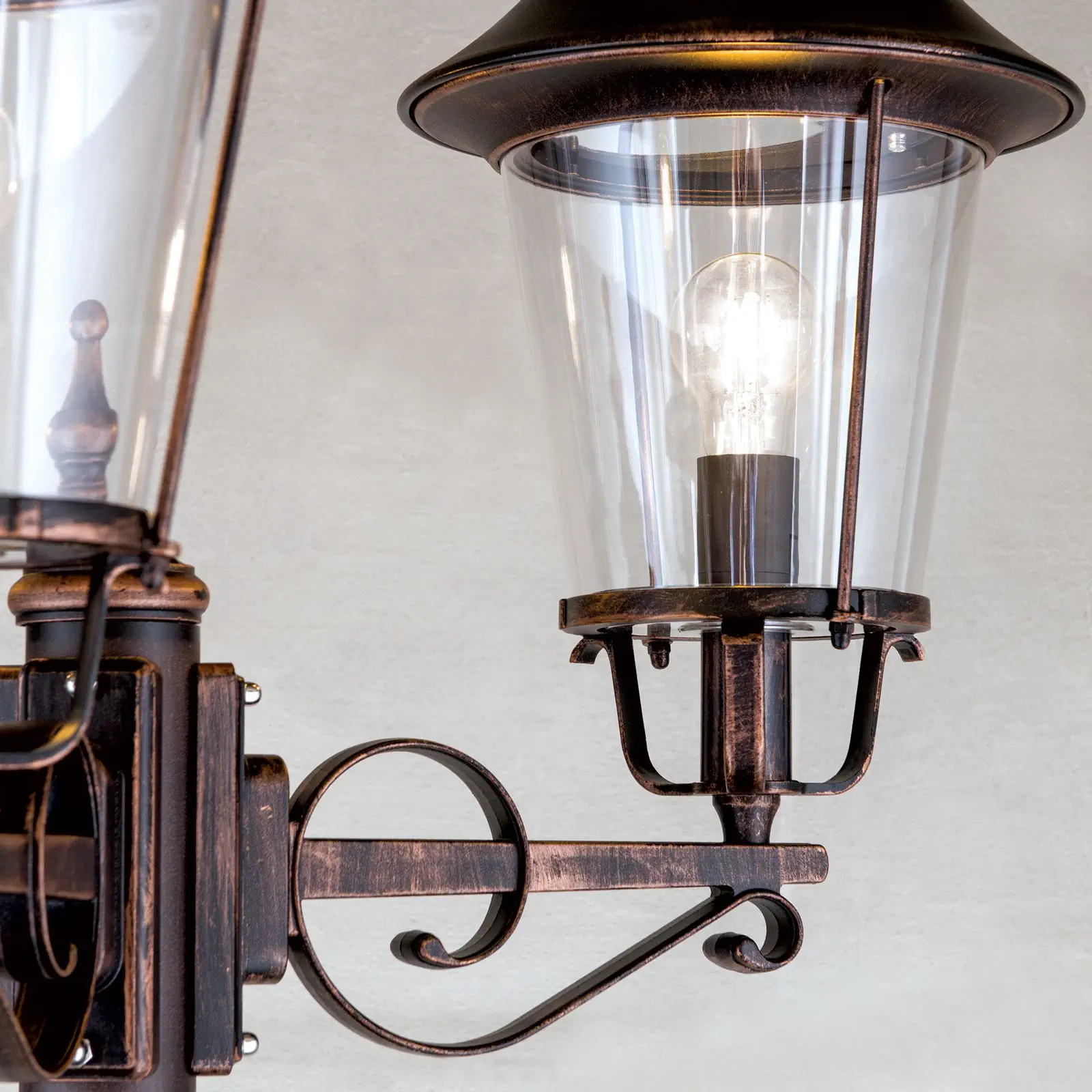 Spoljašnja stubna lampa KENZO, crno-bakarna, H260 cm - 5