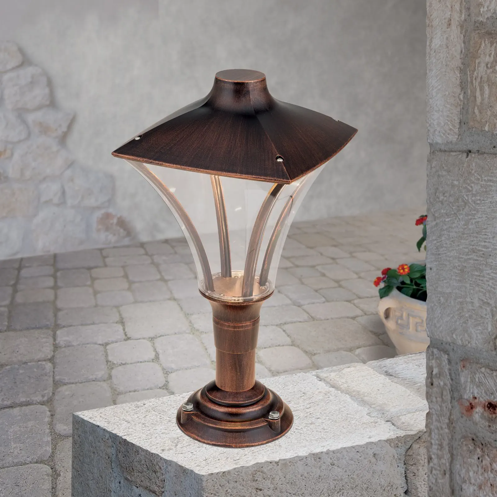 LED spoljašnja lampa DAIKO, crna-bakar, visina 54cm - 2