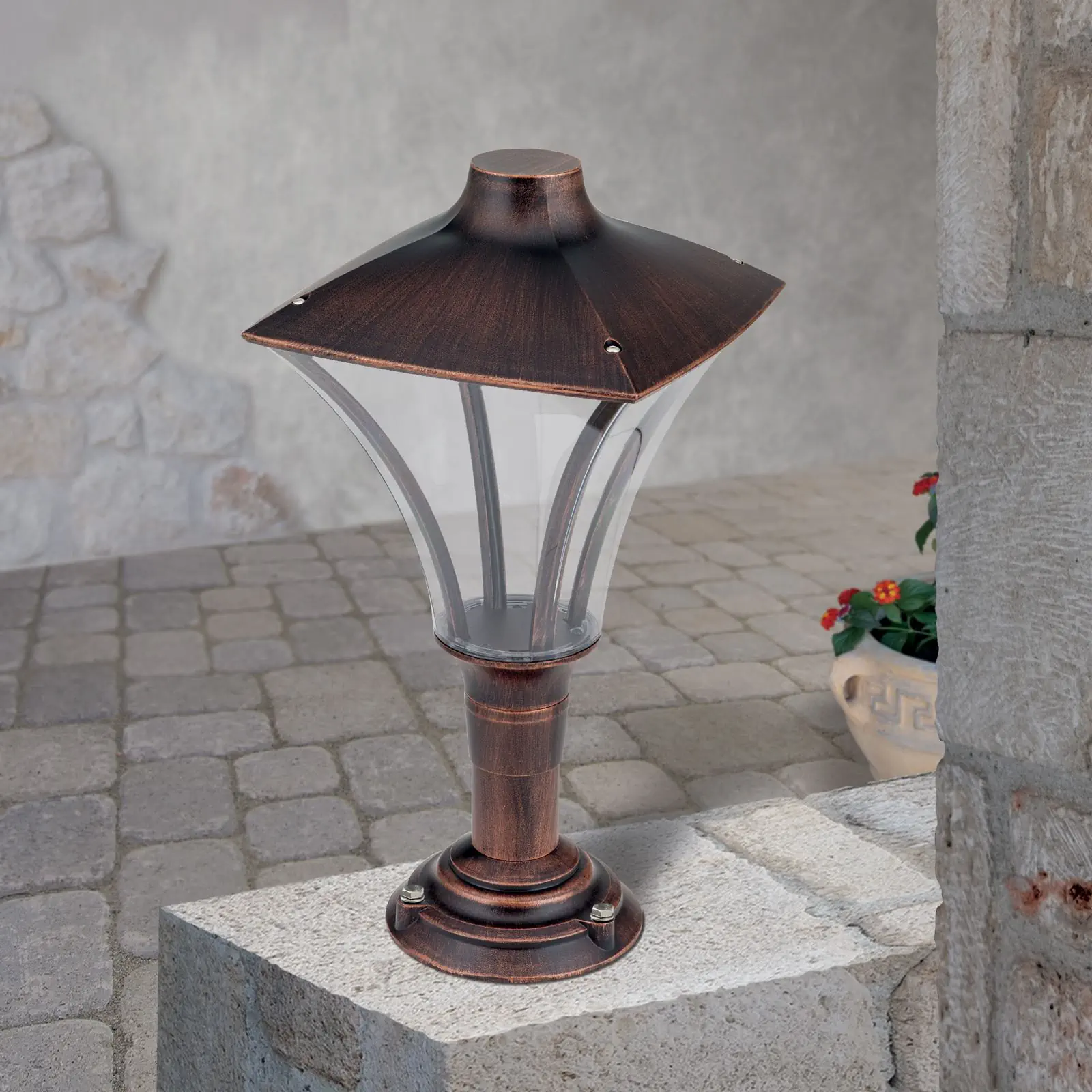 LED spoljašnja lampa DAIKO, crna-bakar, visina 54cm - 3