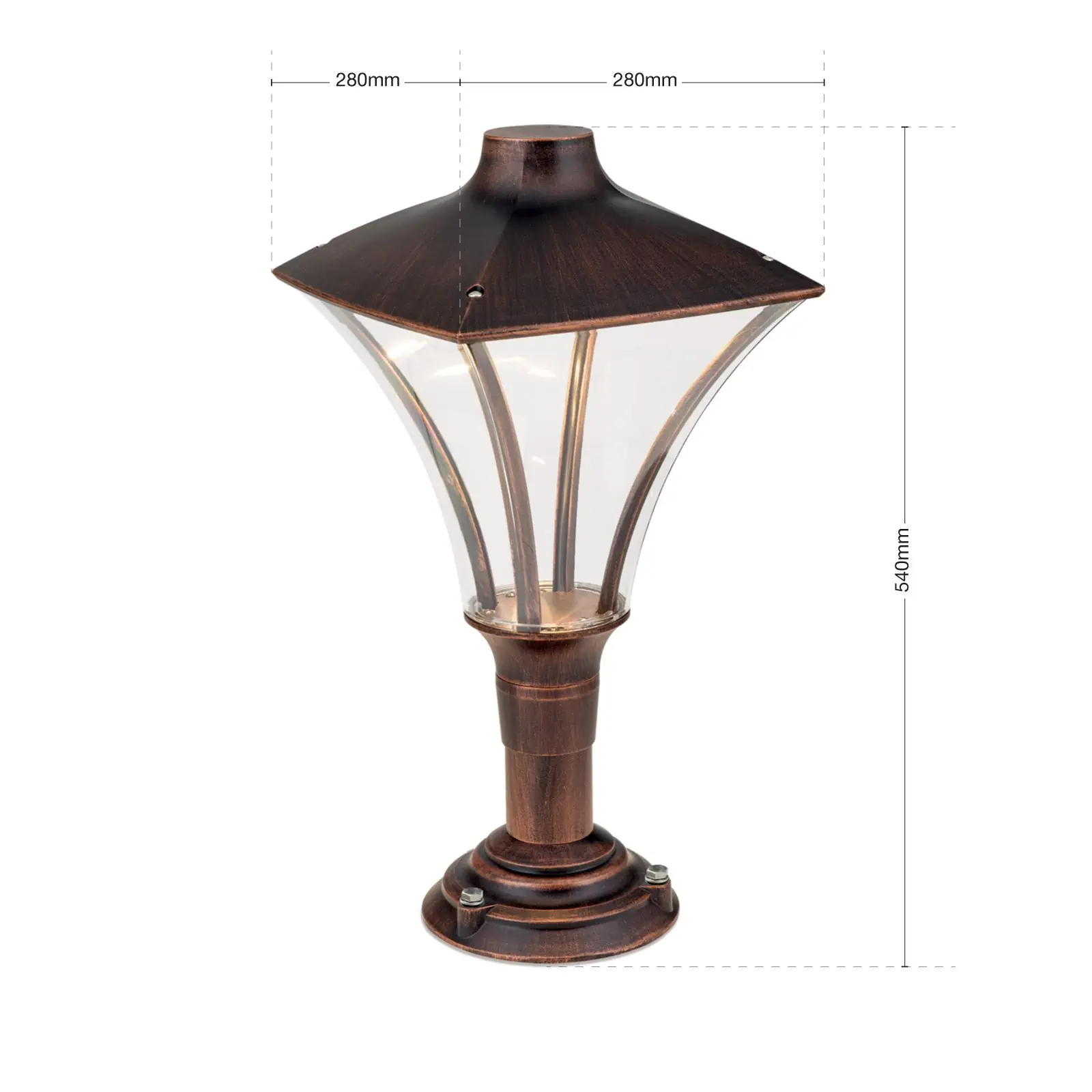 LED spoljašnja lampa DAIKO, crna-bakar, visina 54cm - 7