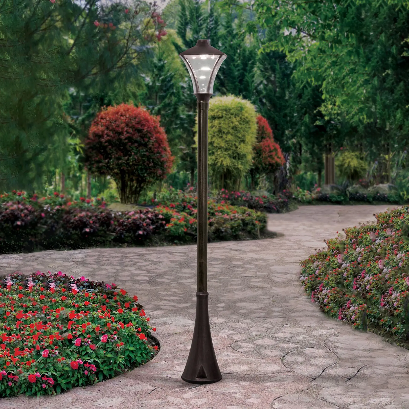 LED spoljašnja lampa DAIKO, crna-bakar, visina 200 cm - 2
