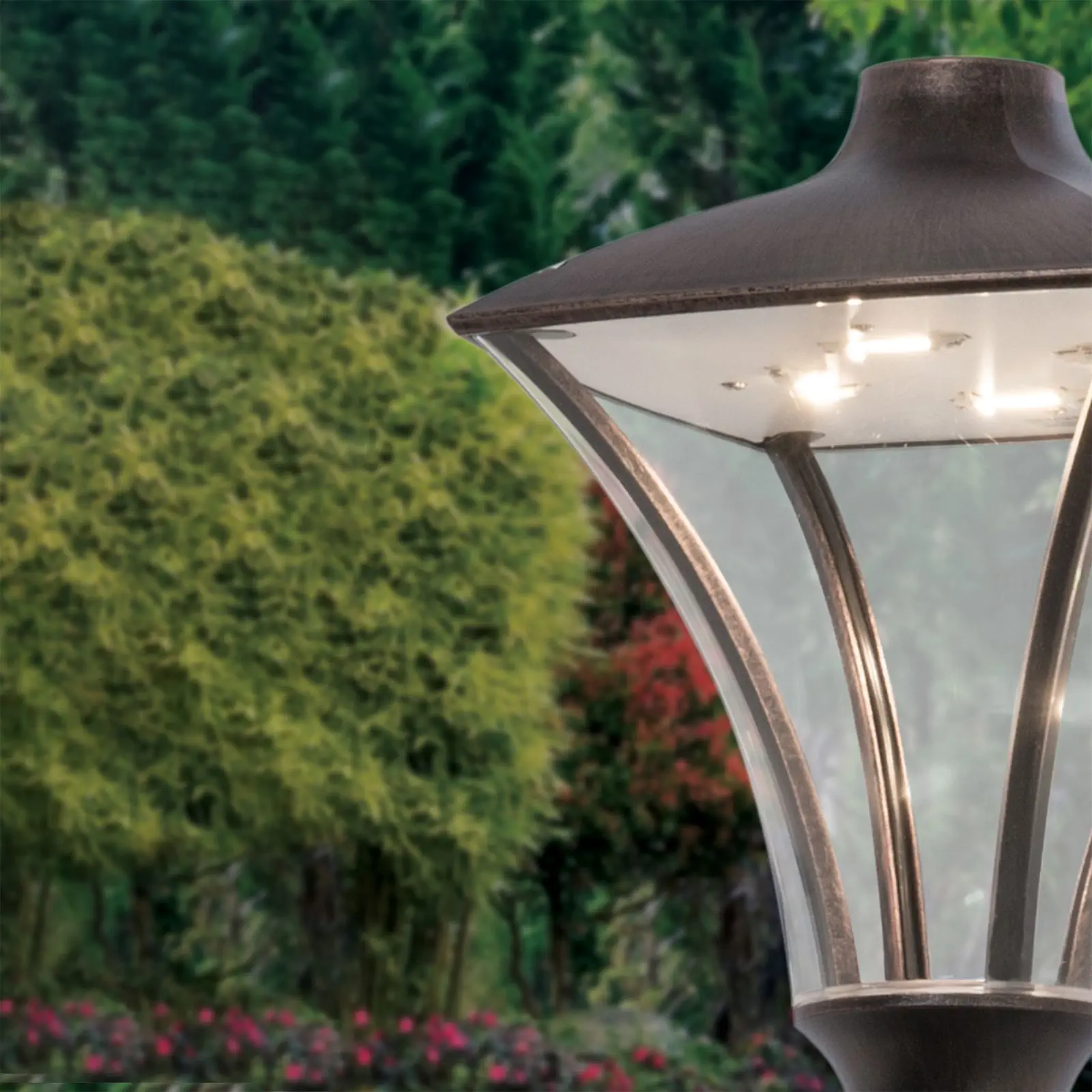 LED spoljašnja lampa DAIKO, crna-bakar, visina 200 cm - 3