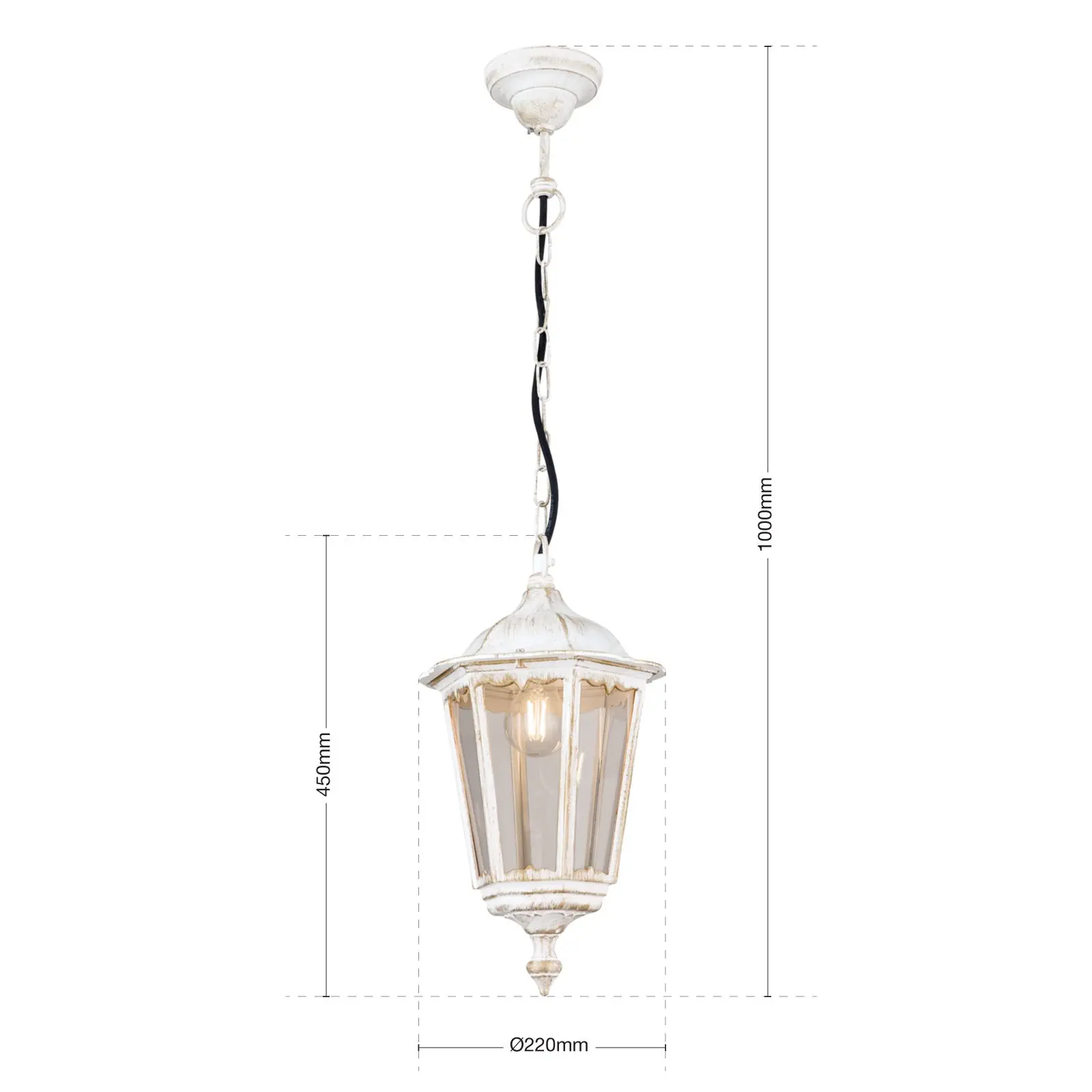 Spoljašnja viseća lampa PUCHBERG, belo-zlatna - 7