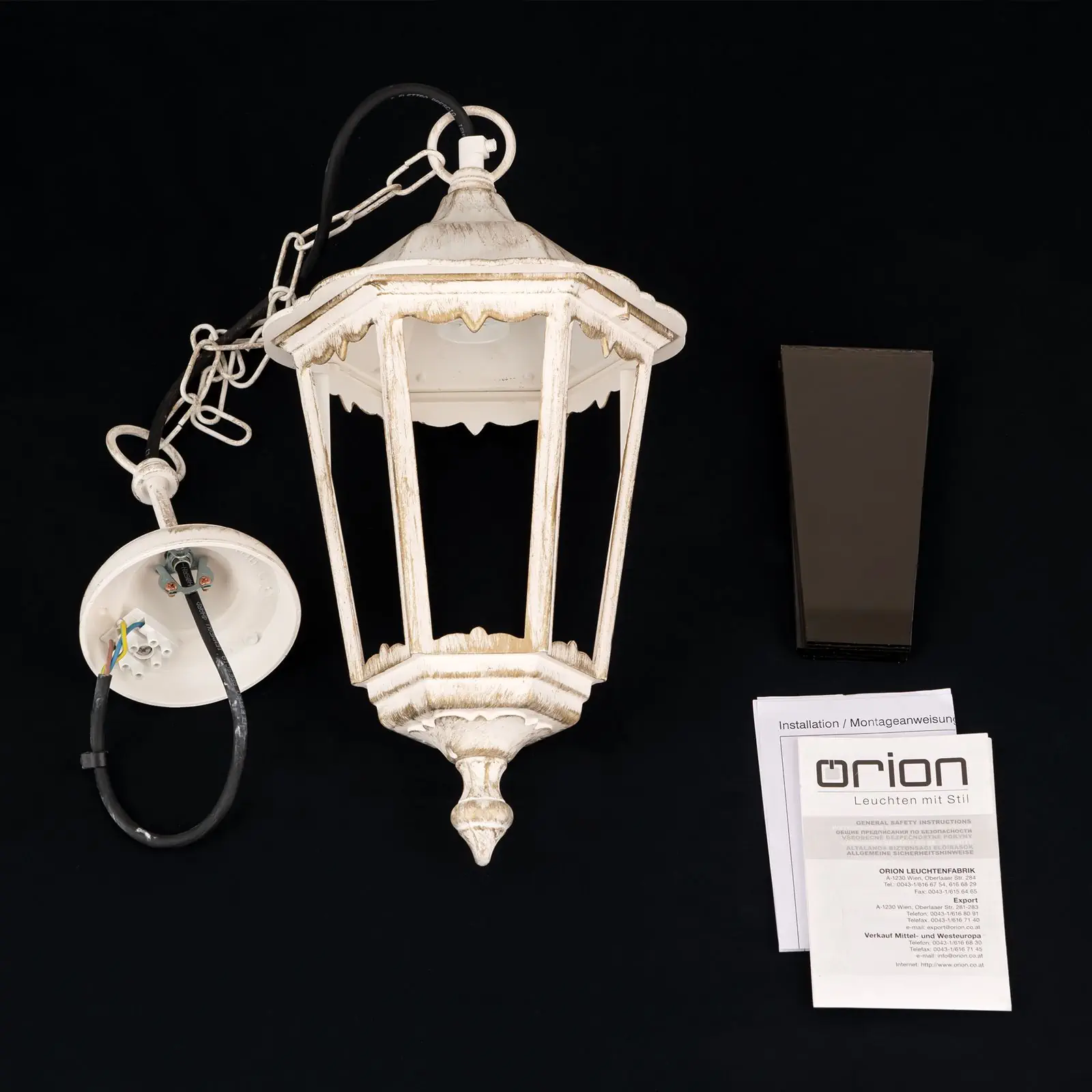 Spoljašnja viseća lampa PUCHBERG, belo-zlatna - 8