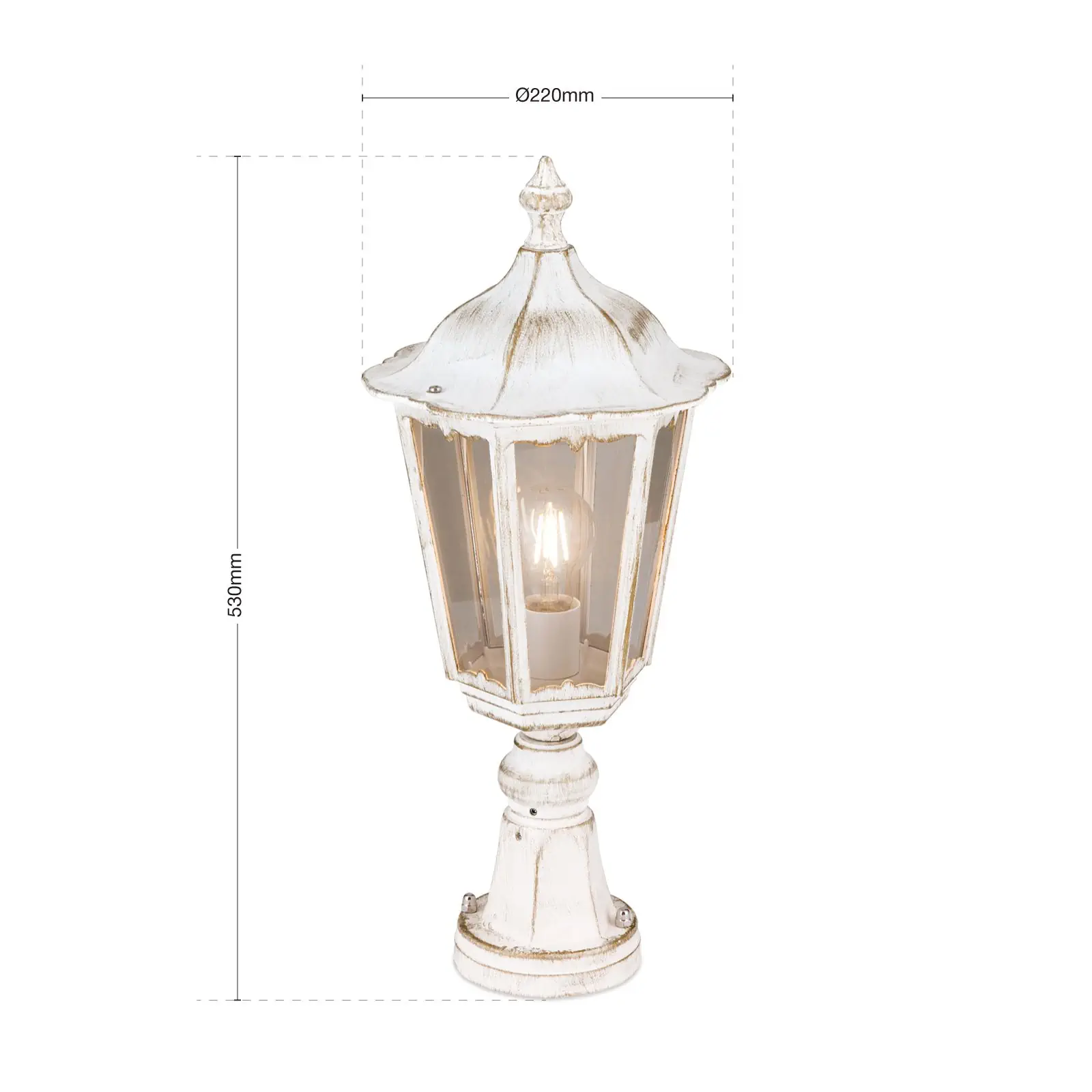 Spoljašnja stubna lampa PUCHBERG, belo-zlatna, H53 cm - 7