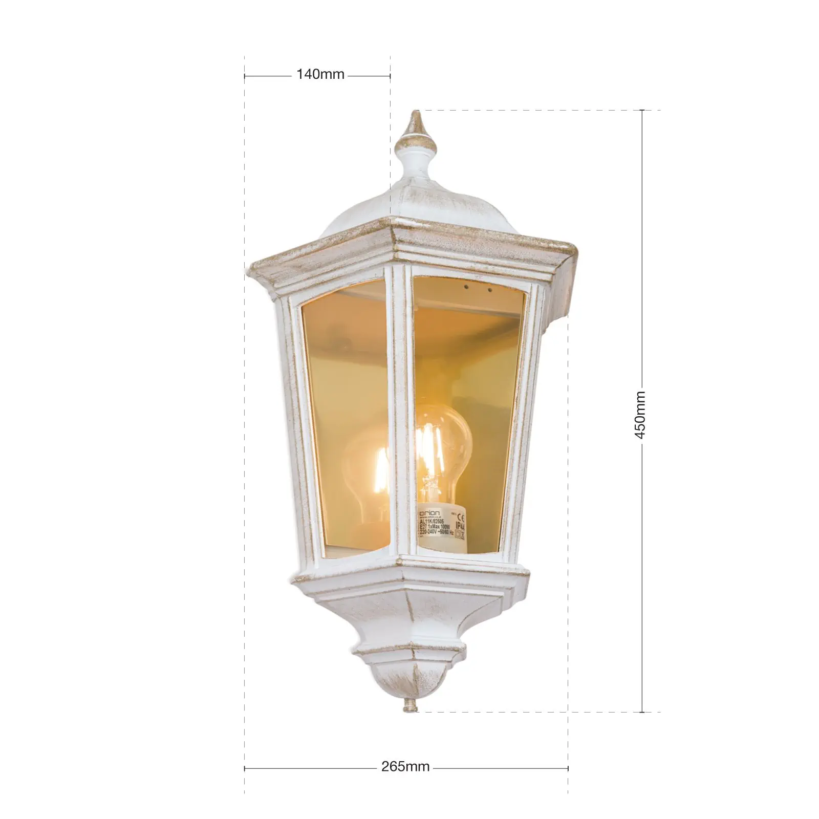 Spoljašnja zidna lampa PUCHBERG, belo-zlatna - 7