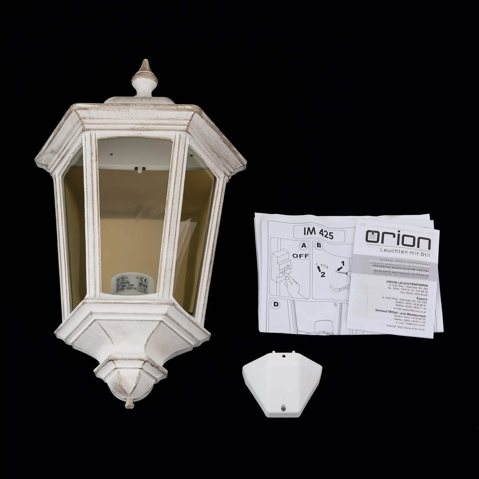 Spoljašnja zidna lampa PUCHBERG, belo-zlatna - 8