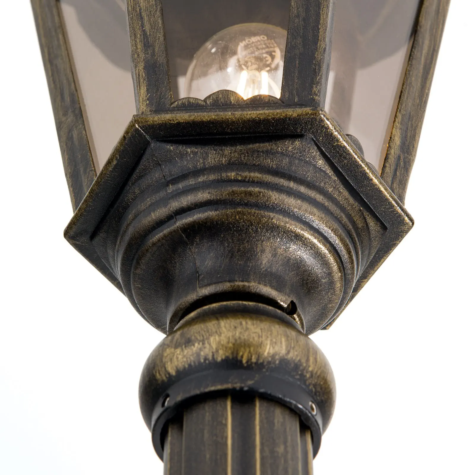 Spoljašnja stubna lampa PUCHBERG, crno-zlatna, H249 cm - 5