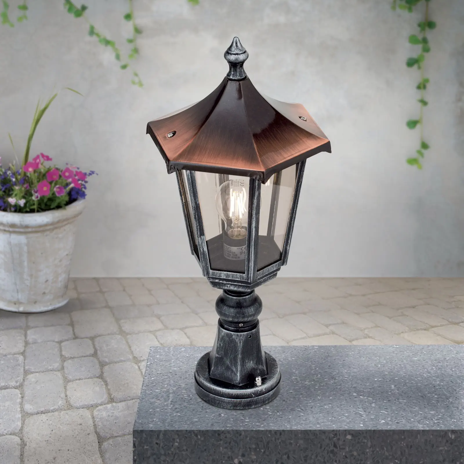 Spoljašnja podna lampa HERMINE, crno-srebrna, H53 cm - 2