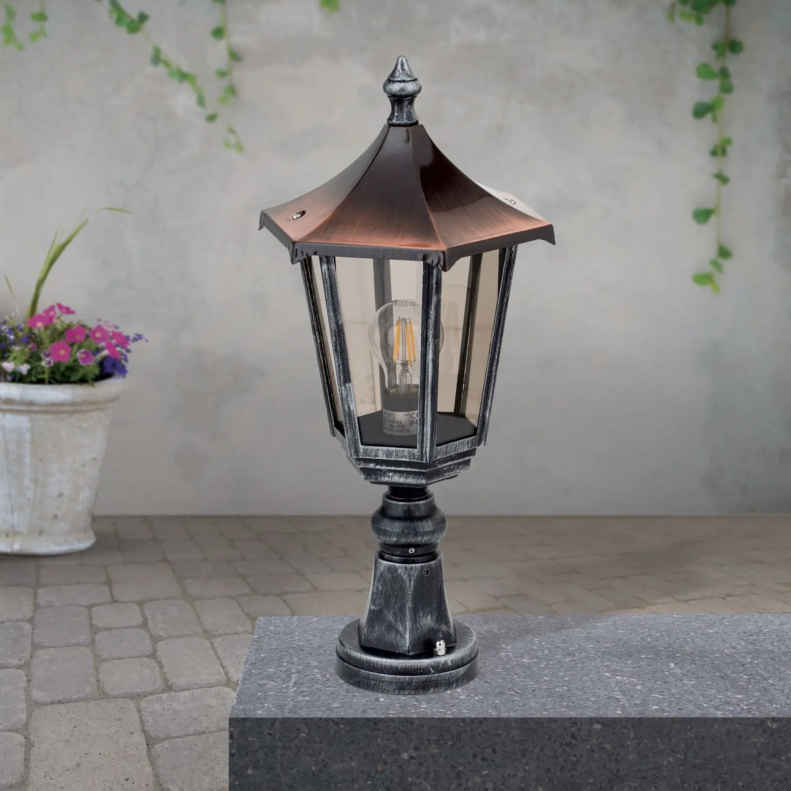 Spoljašnja podna lampa HERMINE, crno-srebrna, H53 cm - 3