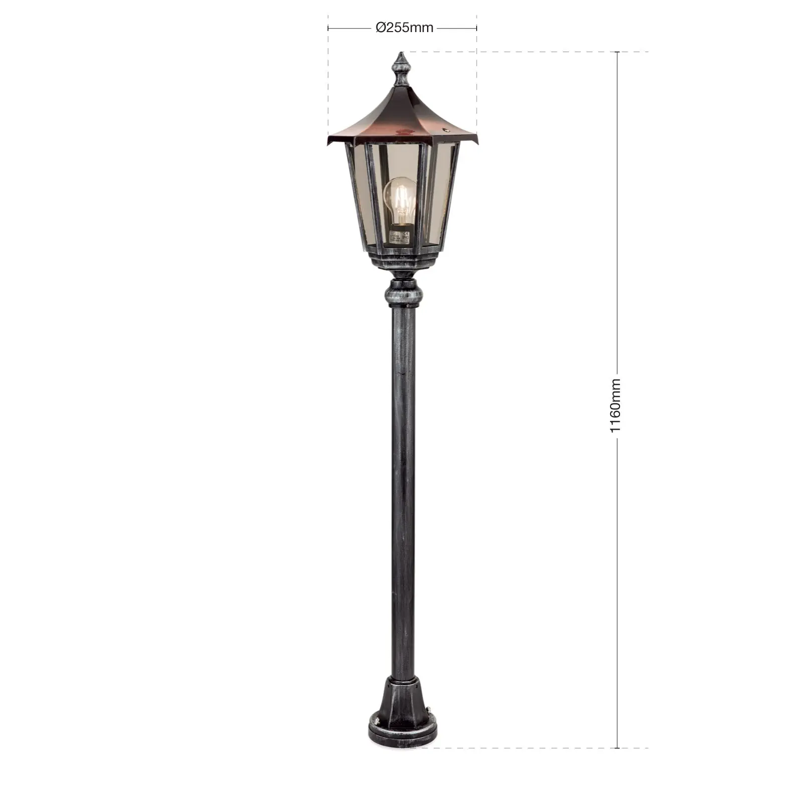 Spoljašnja lampa HERMINE, crno-srebrna, H116 cm - 7