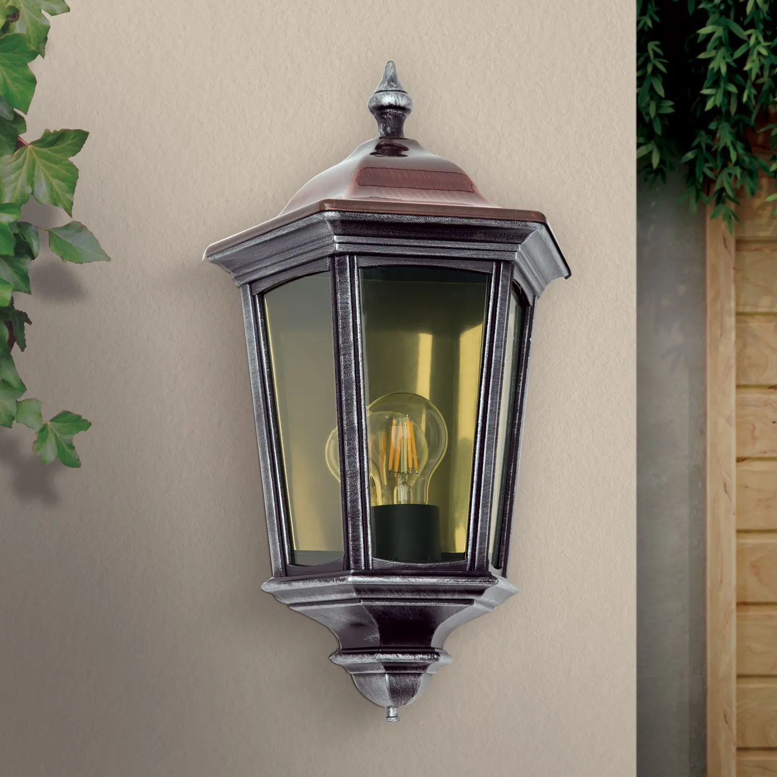 Spoljašnja zidna lampa HERMINE, crno-srebrna - 3