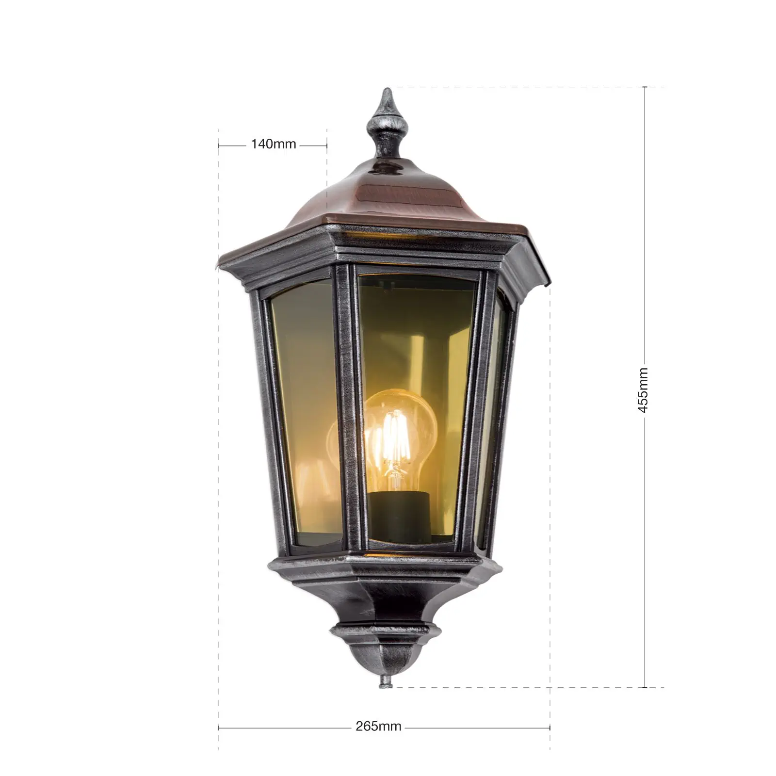 Spoljašnja zidna lampa HERMINE, crno-srebrna - 7