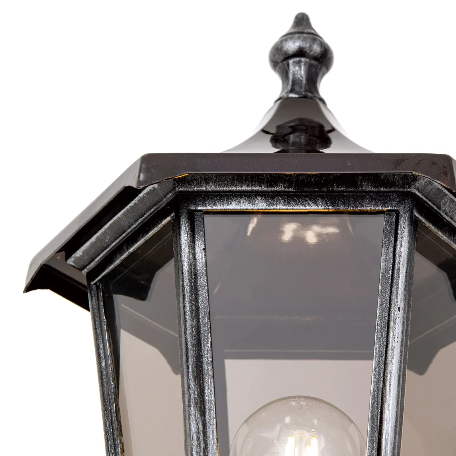 Spoljašnja zidna lampa HERMINE, crno-srebrna, usmerena nagore - 6