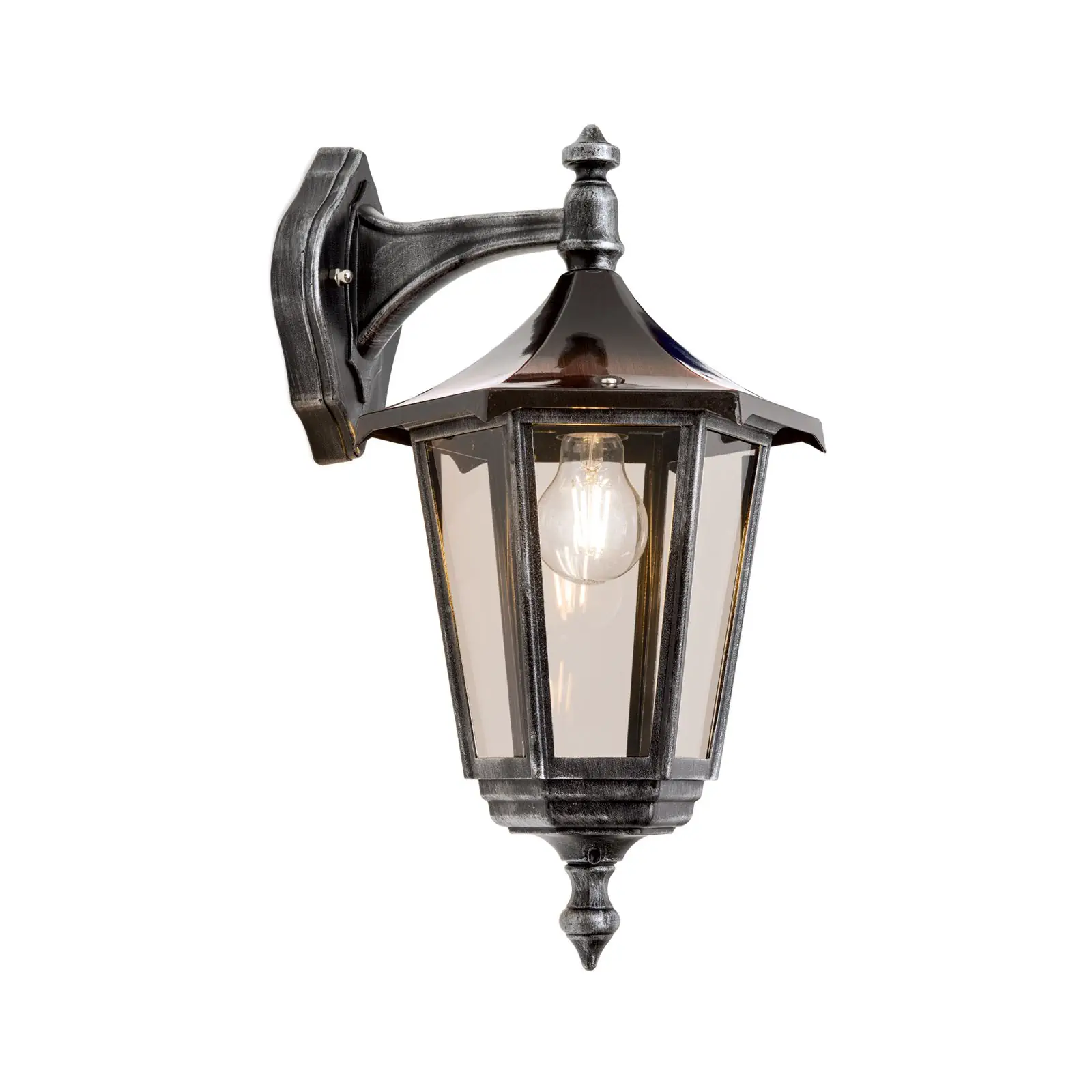 Spoljašnja zidna lampa HERMINE, crno-srebrna, usmerena nadole - 4