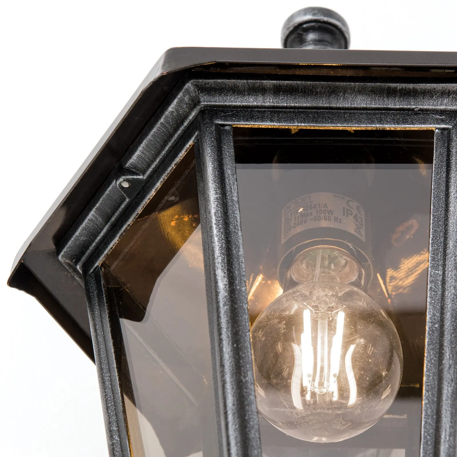 Spoljašnja zidna lampa HERMINE, crno-srebrna, usmerena nadole - 6