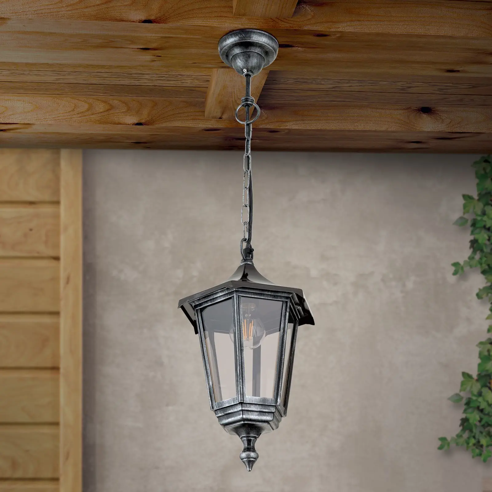 Spoljašnja viseća lampa HERMINE, crno-srebrna - 3