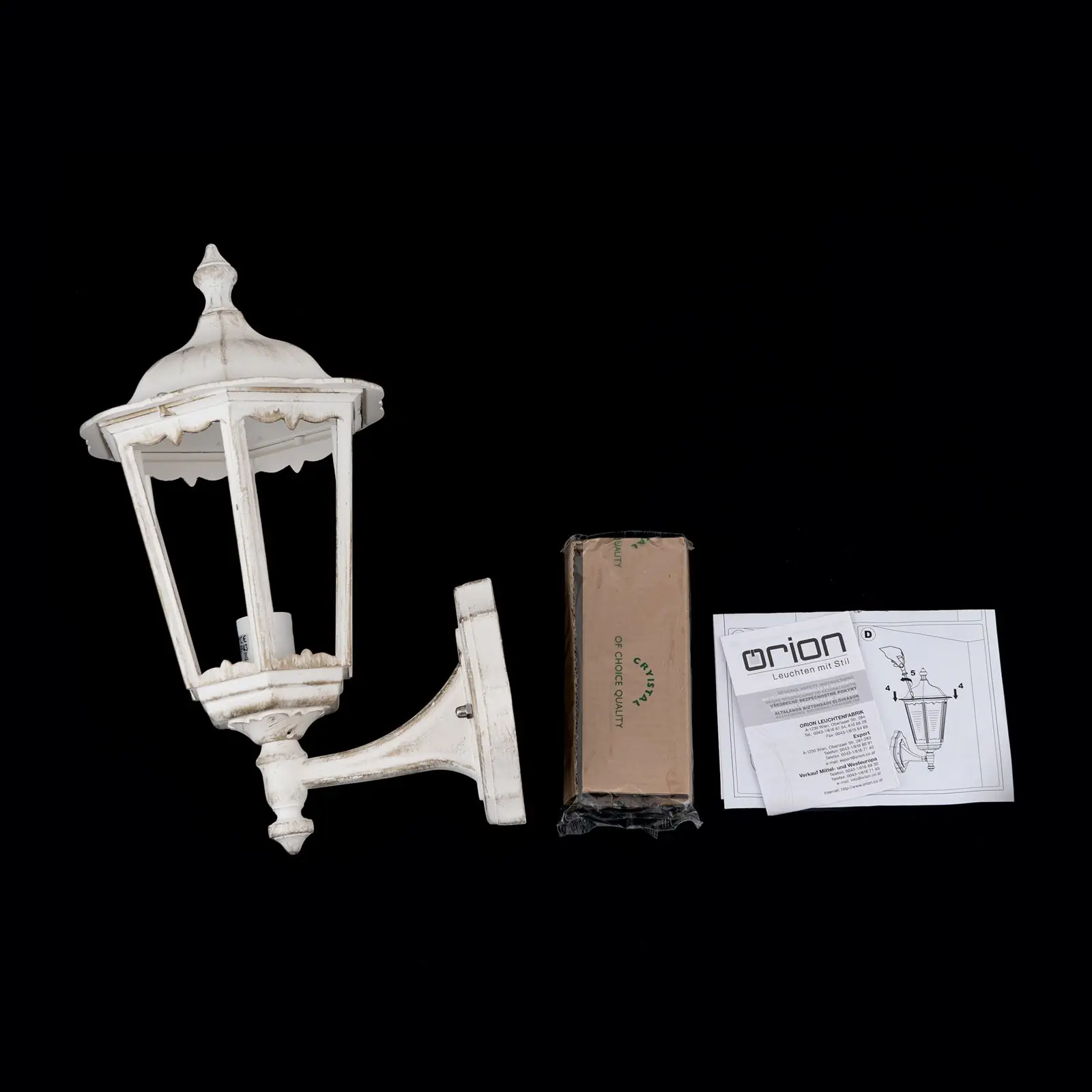 Spoljašnja zidna lampa PUCHBERG, belo-zlatna, usmerena nagore - 8