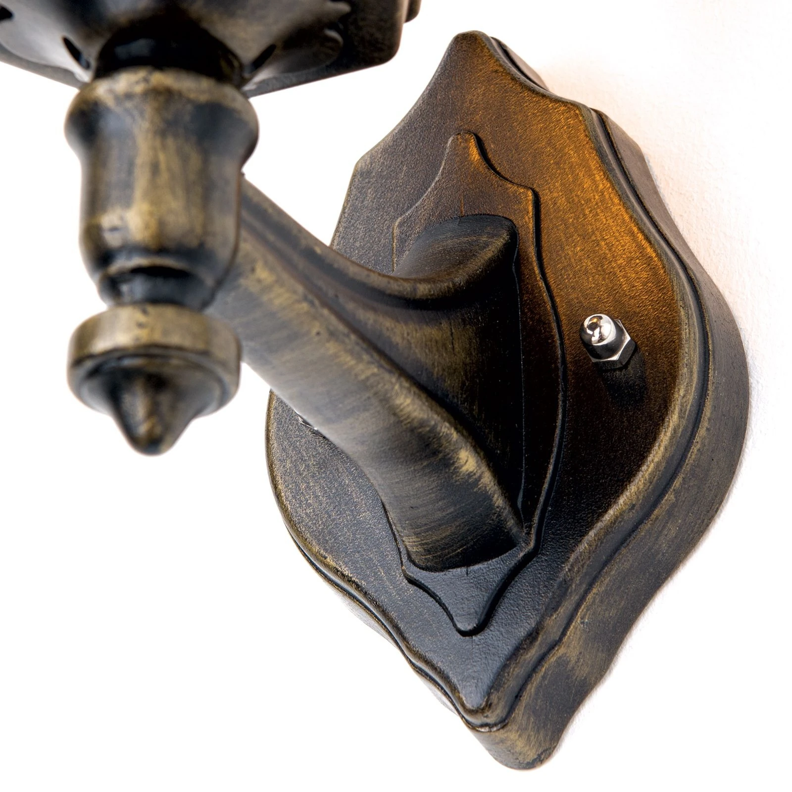 Spoljašnja zidna lampa PUCHBERG, crno-zlatna, usmerena nagore - 5