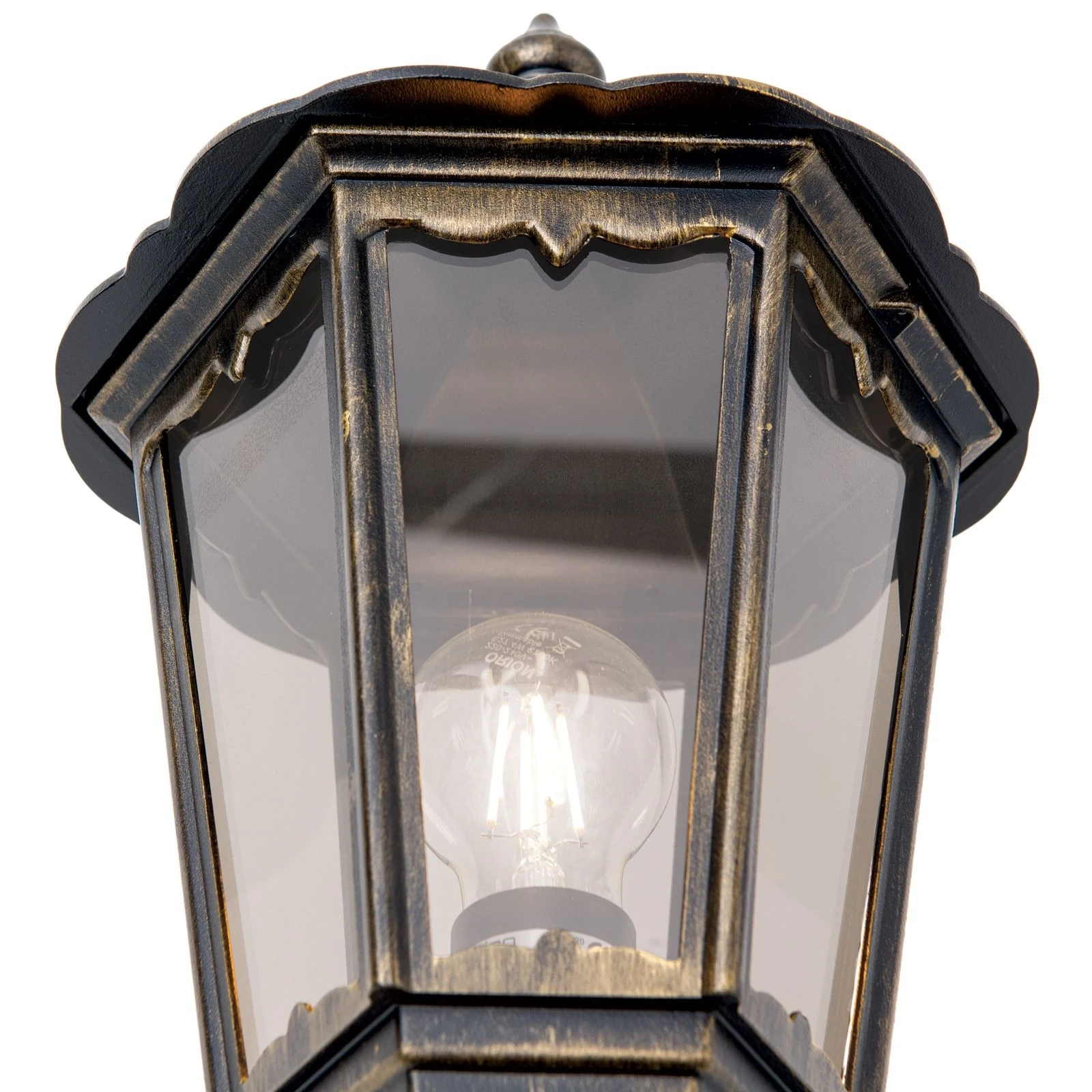 Spoljašnja zidna lampa PUCHBERG, crno-zlatna, usmerena nagore - 6