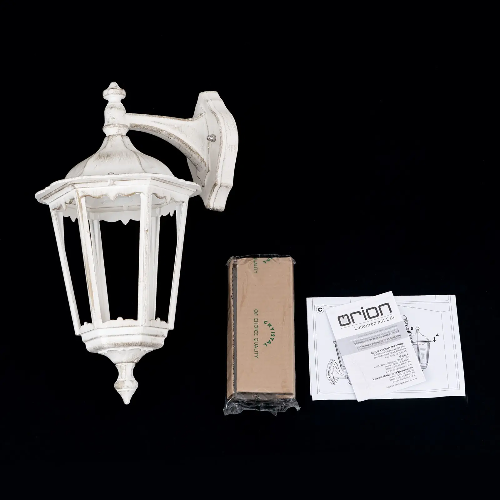 Spoljašnja zidna lampa PUCHBERG, belo-zlatna, usmerena nadole - 8