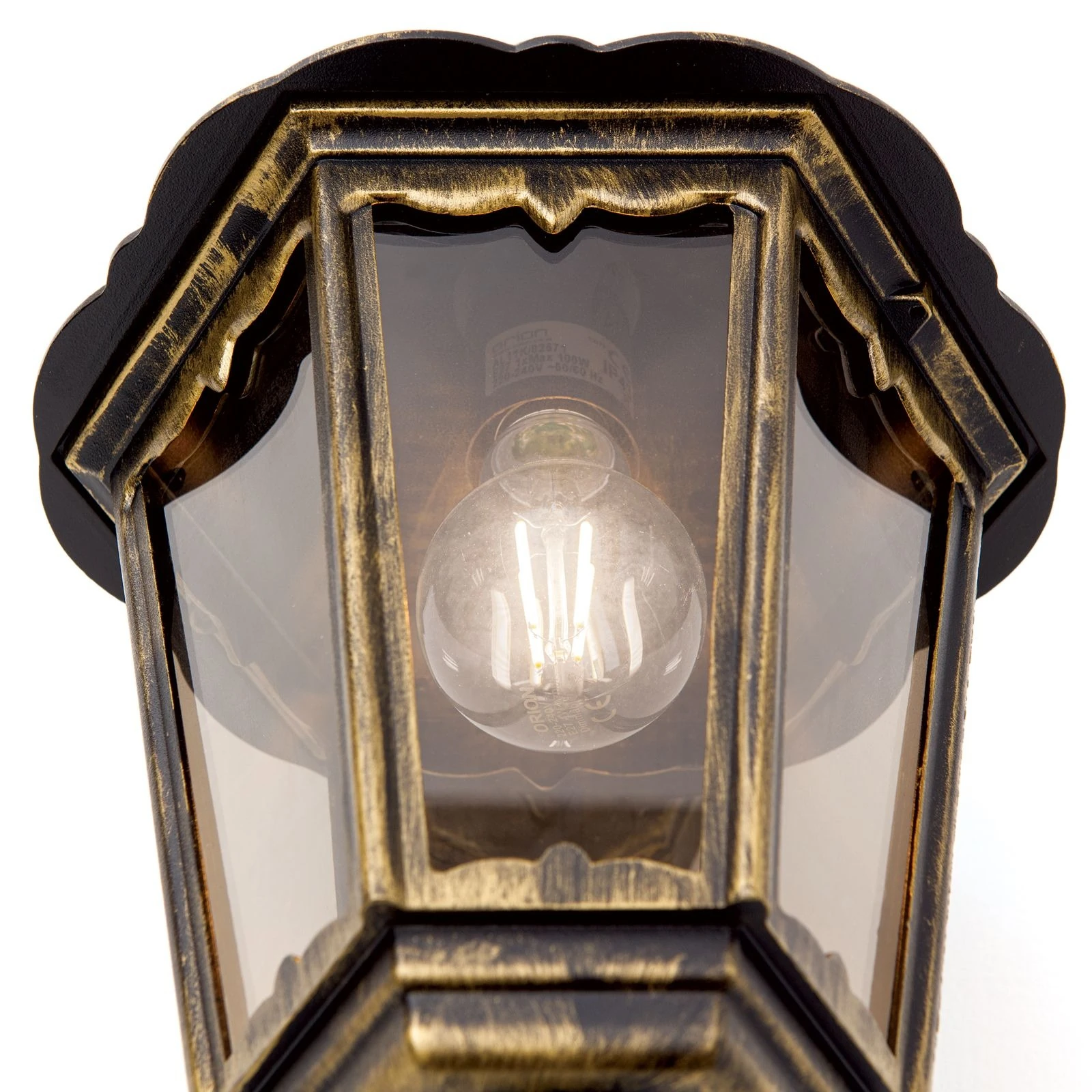 Spoljašnja zidna lampa PUCHBERG, crno-zlatna, usmerena nadole - 6