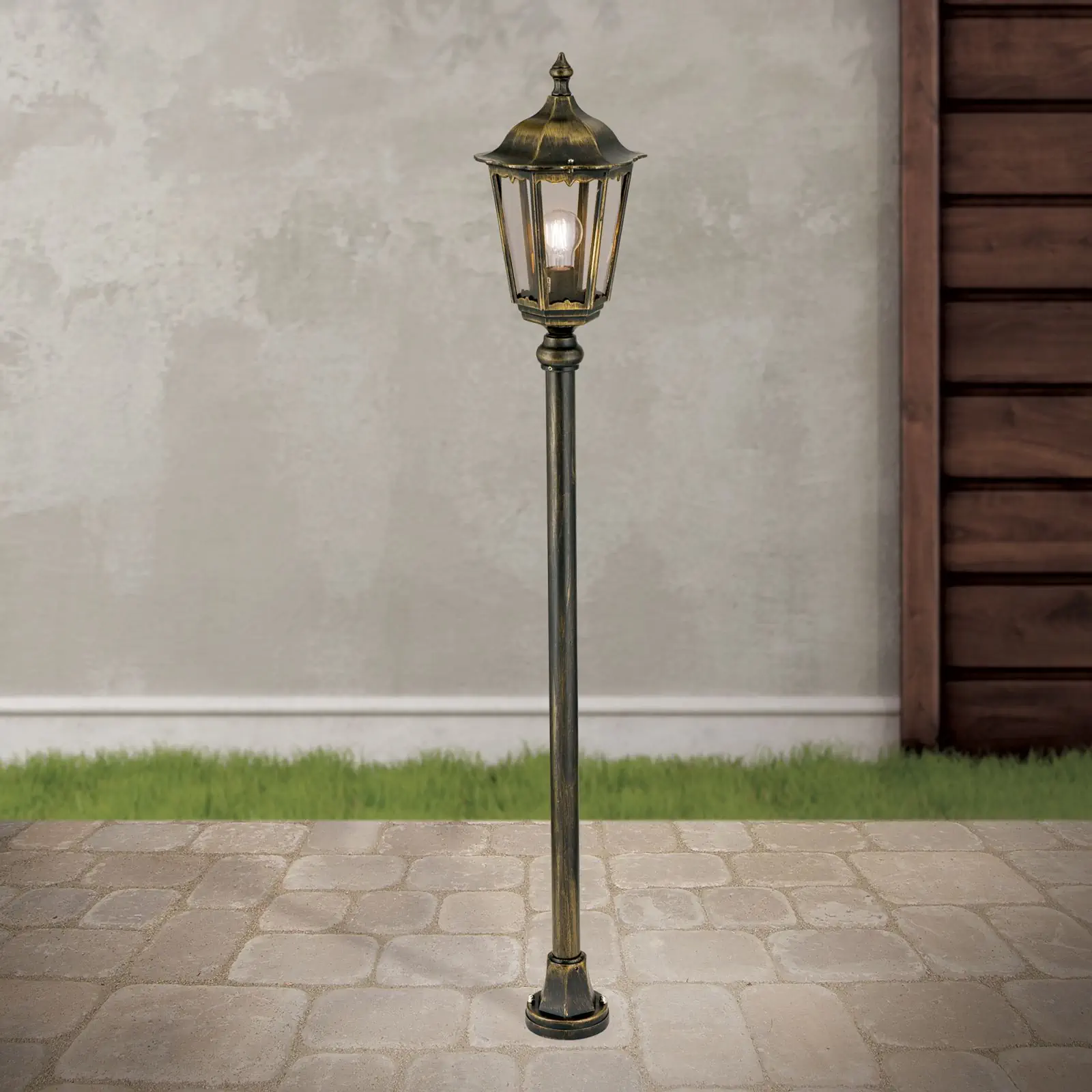 Spoljašnja stazna lampa PUCHBERG, crno-zlatna, H140 cm - 2