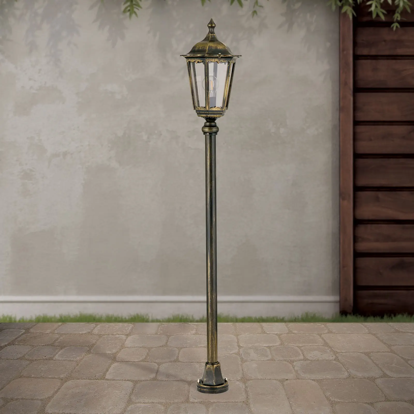 Spoljašnja stazna lampa PUCHBERG, crno-zlatna, H140 cm - 3