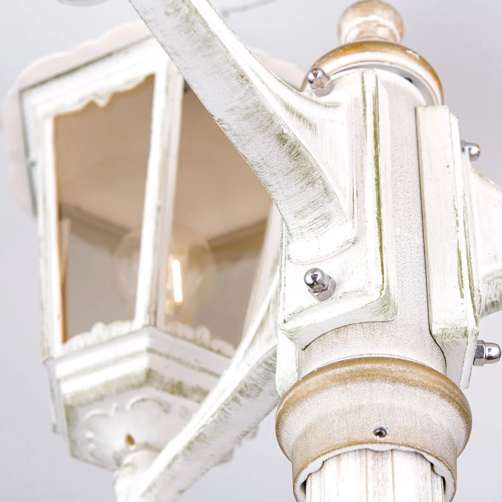 Spoljašnja stubna lampa PUCHBERG, belo-zlatna, H255 cm - 6