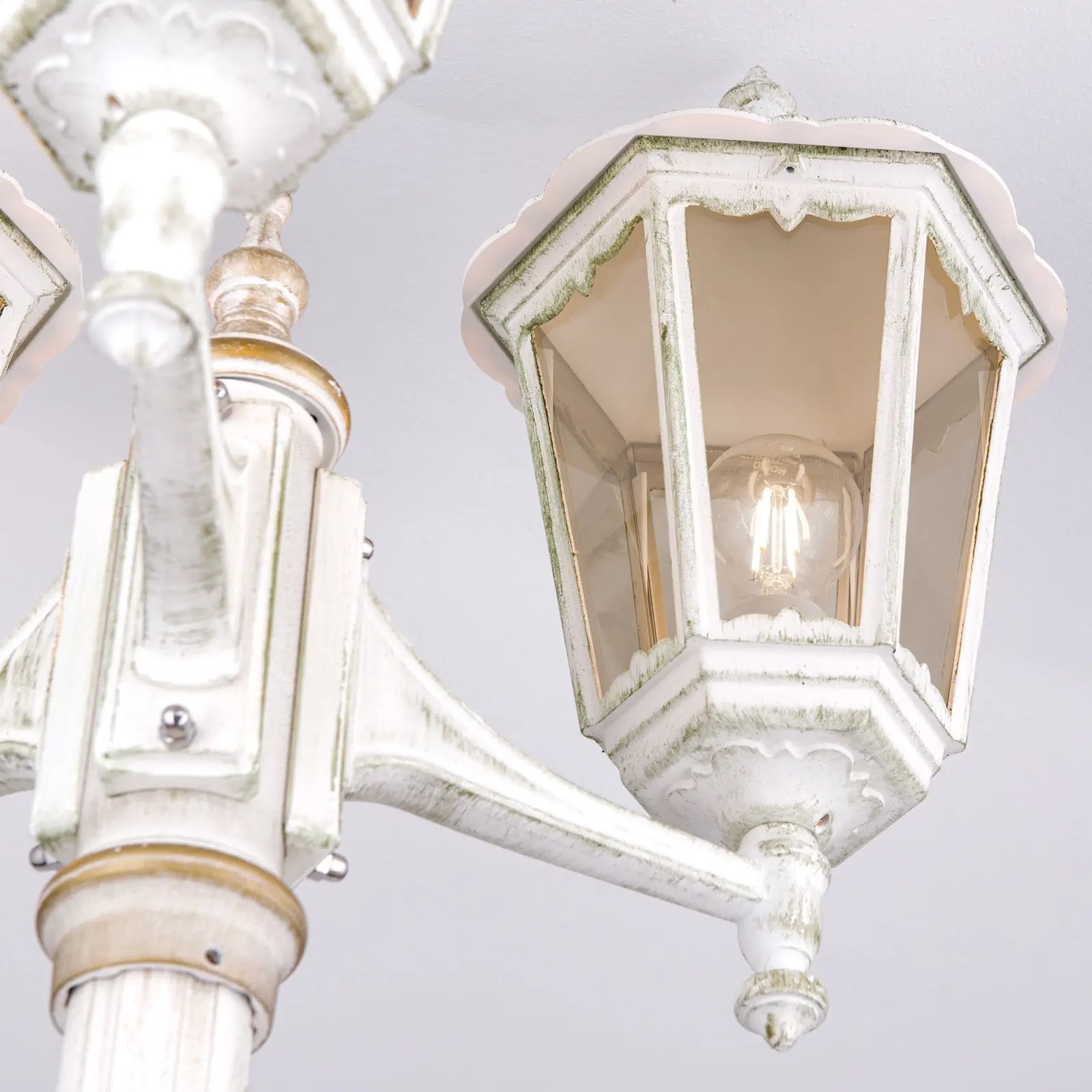 Spoljašnja stubna lampa PUCHBERG, belo-zlatna, H255 cm - 7