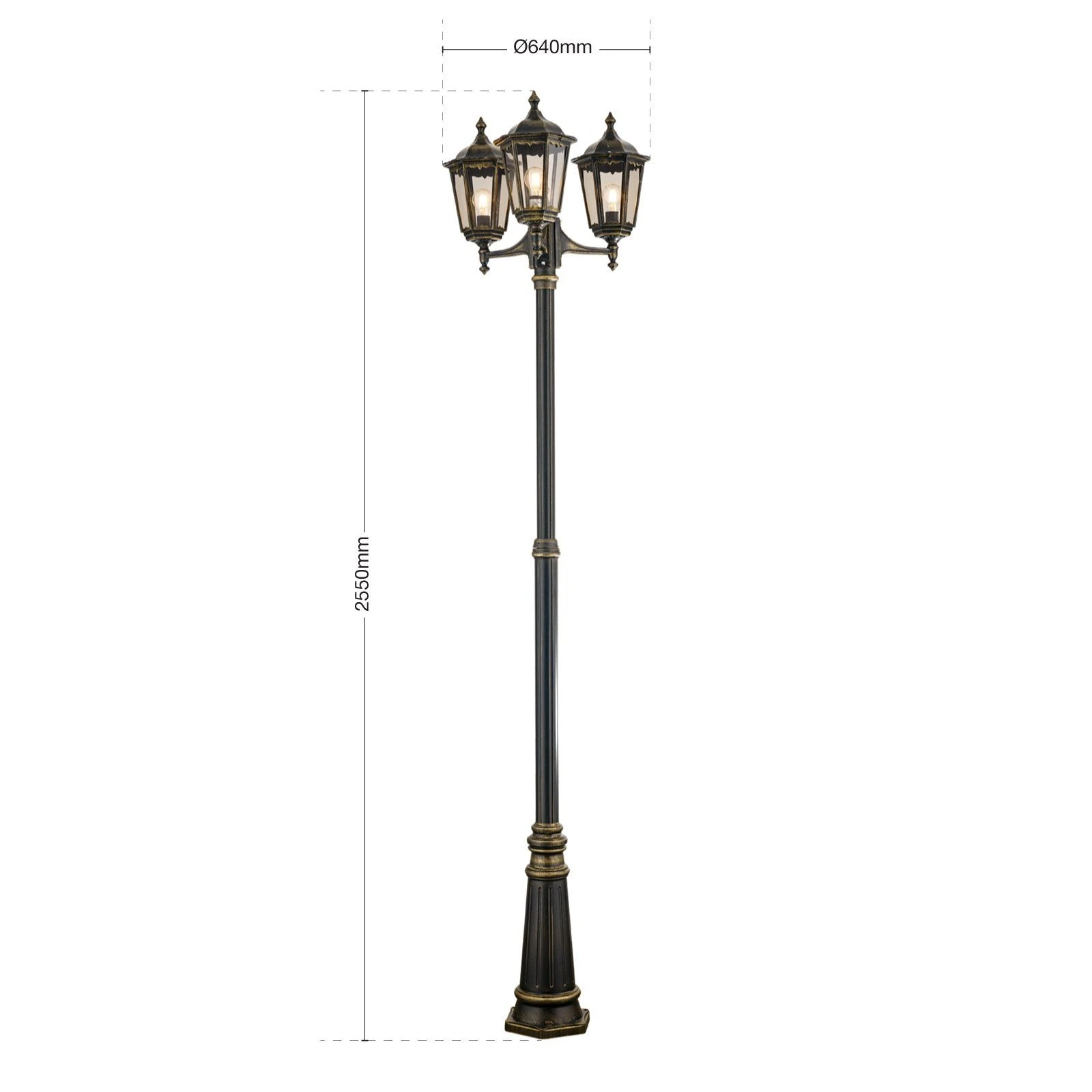 Baštenski kandelabar PUCHBERG, crna/zlatna - 7