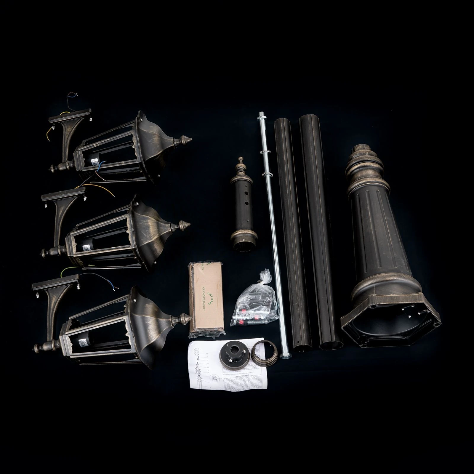 Baštenski kandelabar PUCHBERG, crna/zlatna - 8