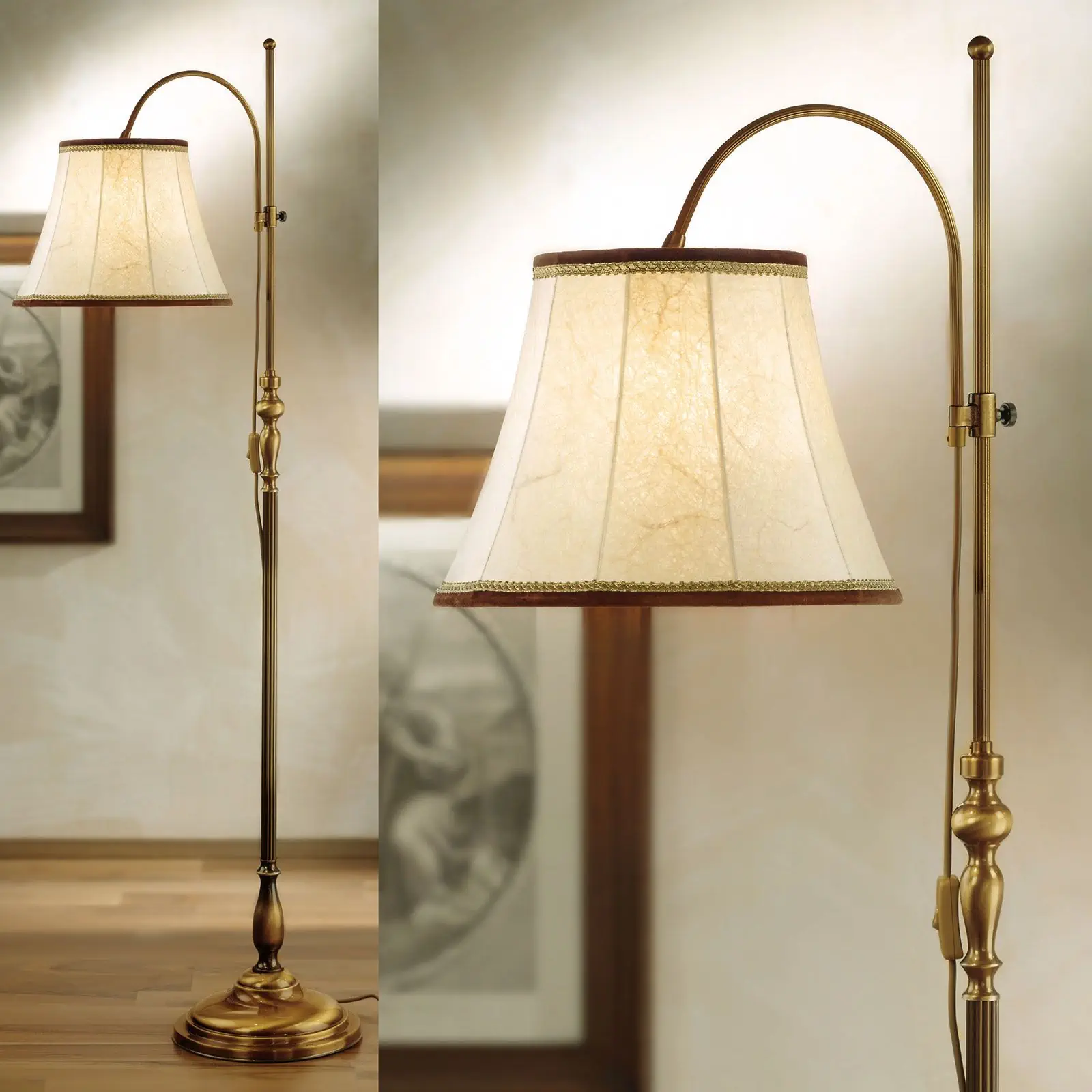 Podna lampa FLÄMISCH, 1 izvor svetla, patina - 6