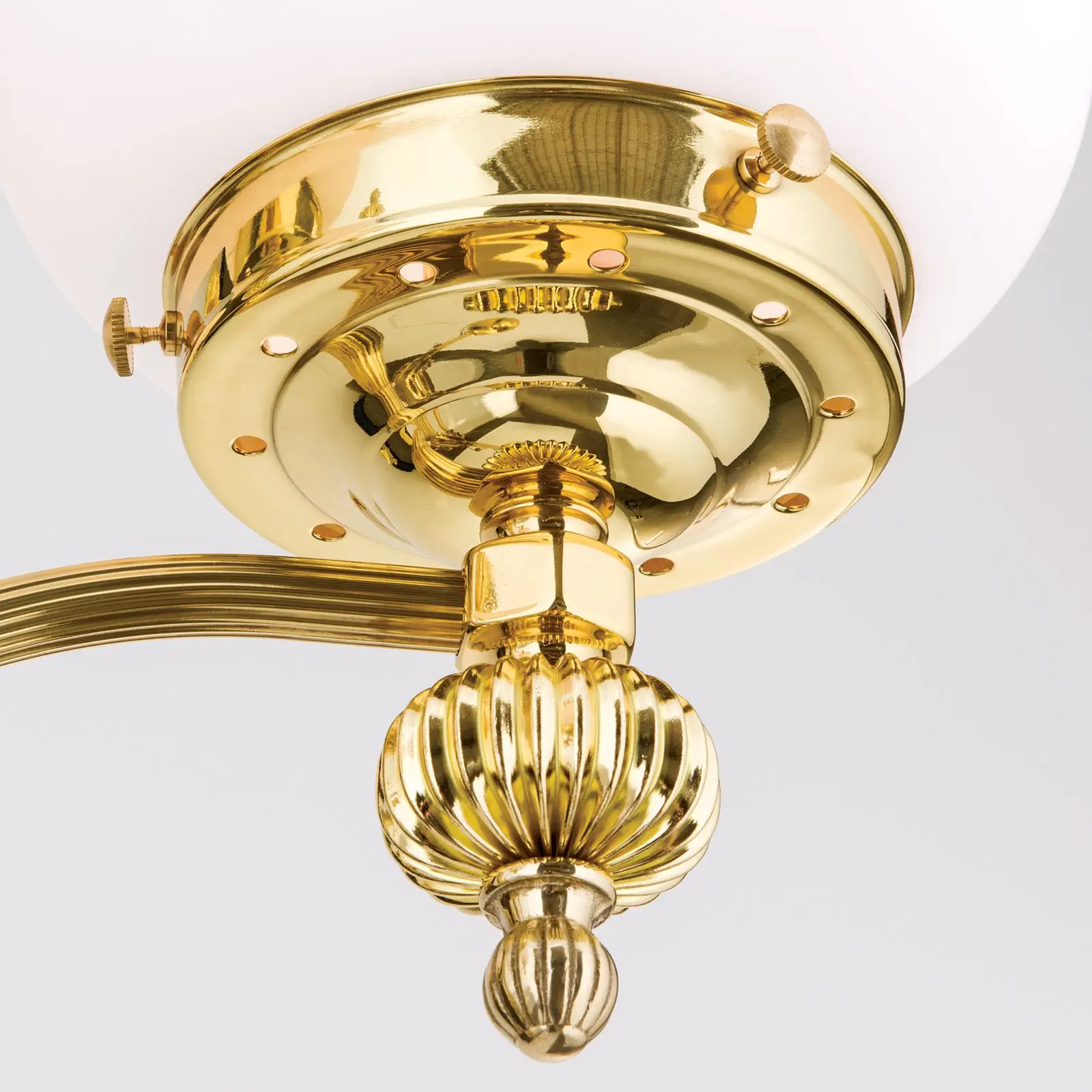 Podna lampa WIENER NOSTALGIE, 4 izvora svetla, sjajni mesing, sa opal mat staklom - 5