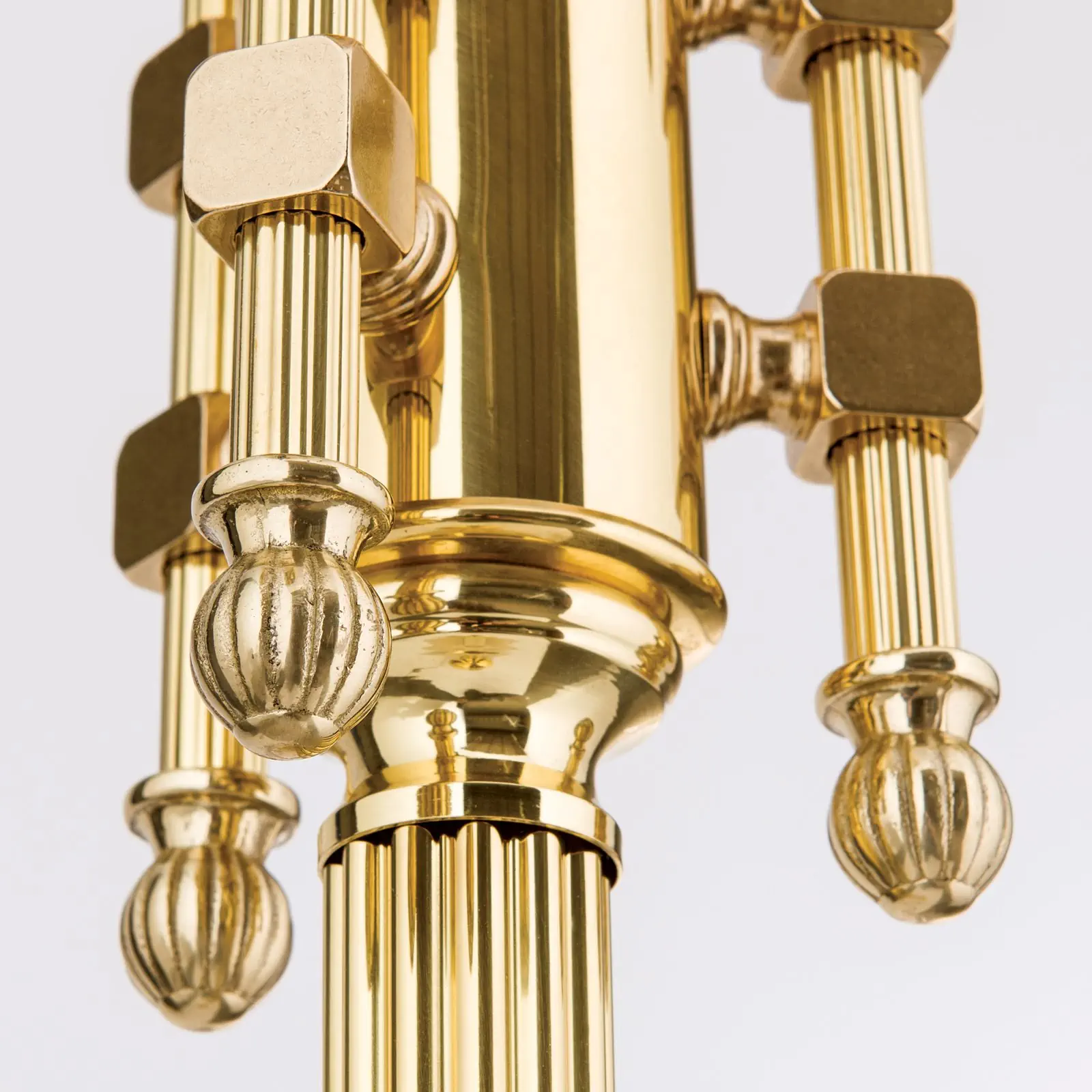 Podna lampa WIENER NOSTALGIE, 4 izvora svetla, sjajni mesing, sa opal mat staklom - 6