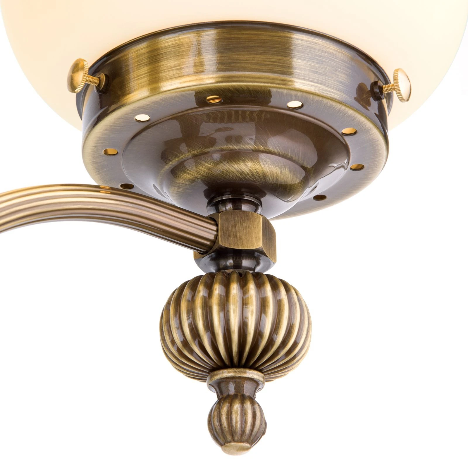 Podna lampa WIENER NOSTALGIE, 4 izvora svetla, antik mesing, šampanj mat staklo, sa prekidačem - 6