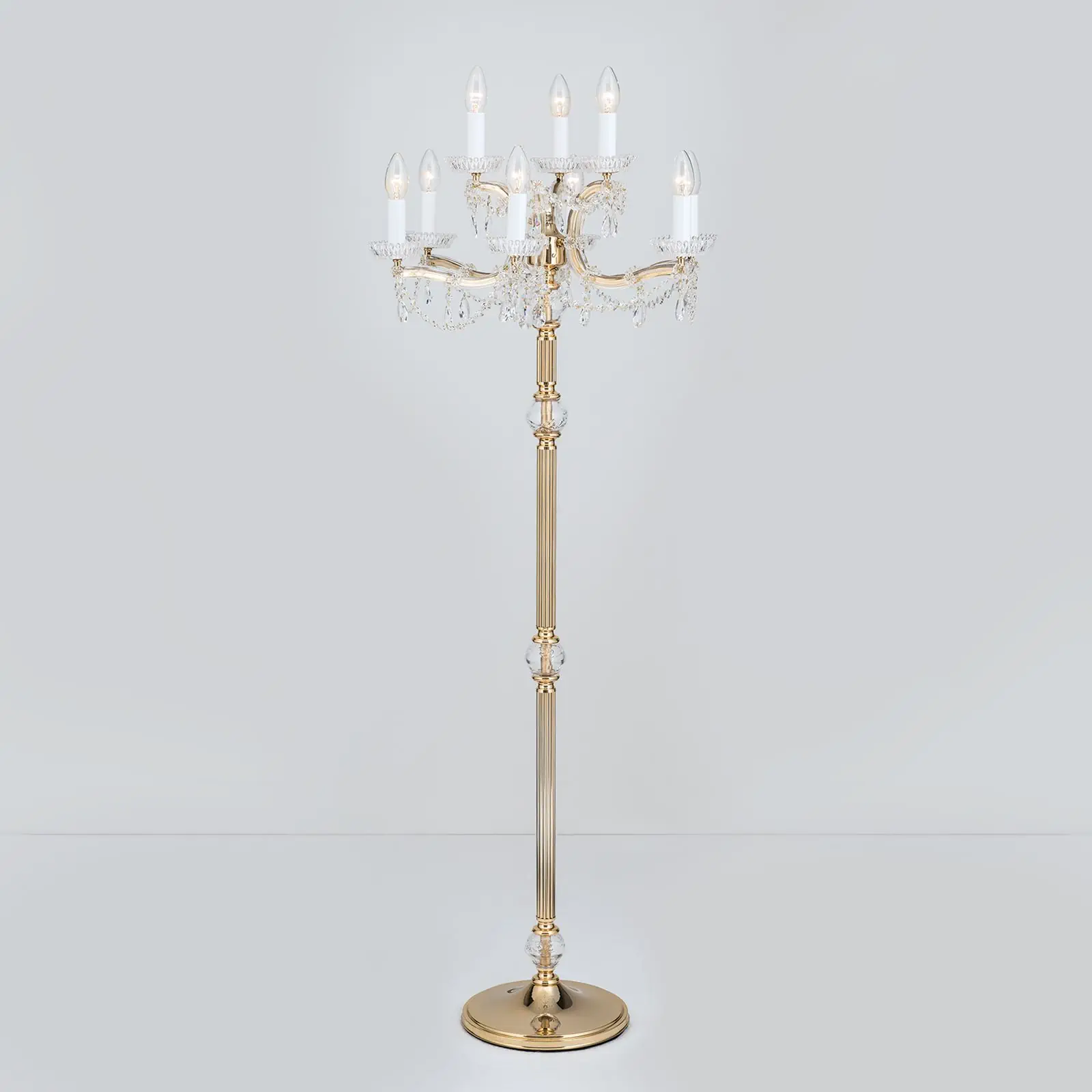 Podna lampa MARIA THERESIA, 9 izvora svetla, zlatna - 4