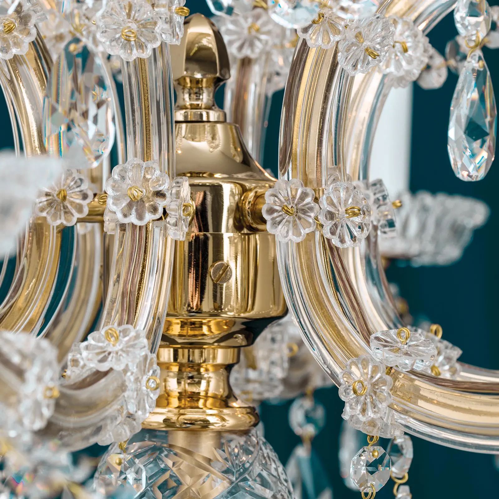 Podna lampa MARIA THERESIA, 9 izvora svetla, zlatna - 6