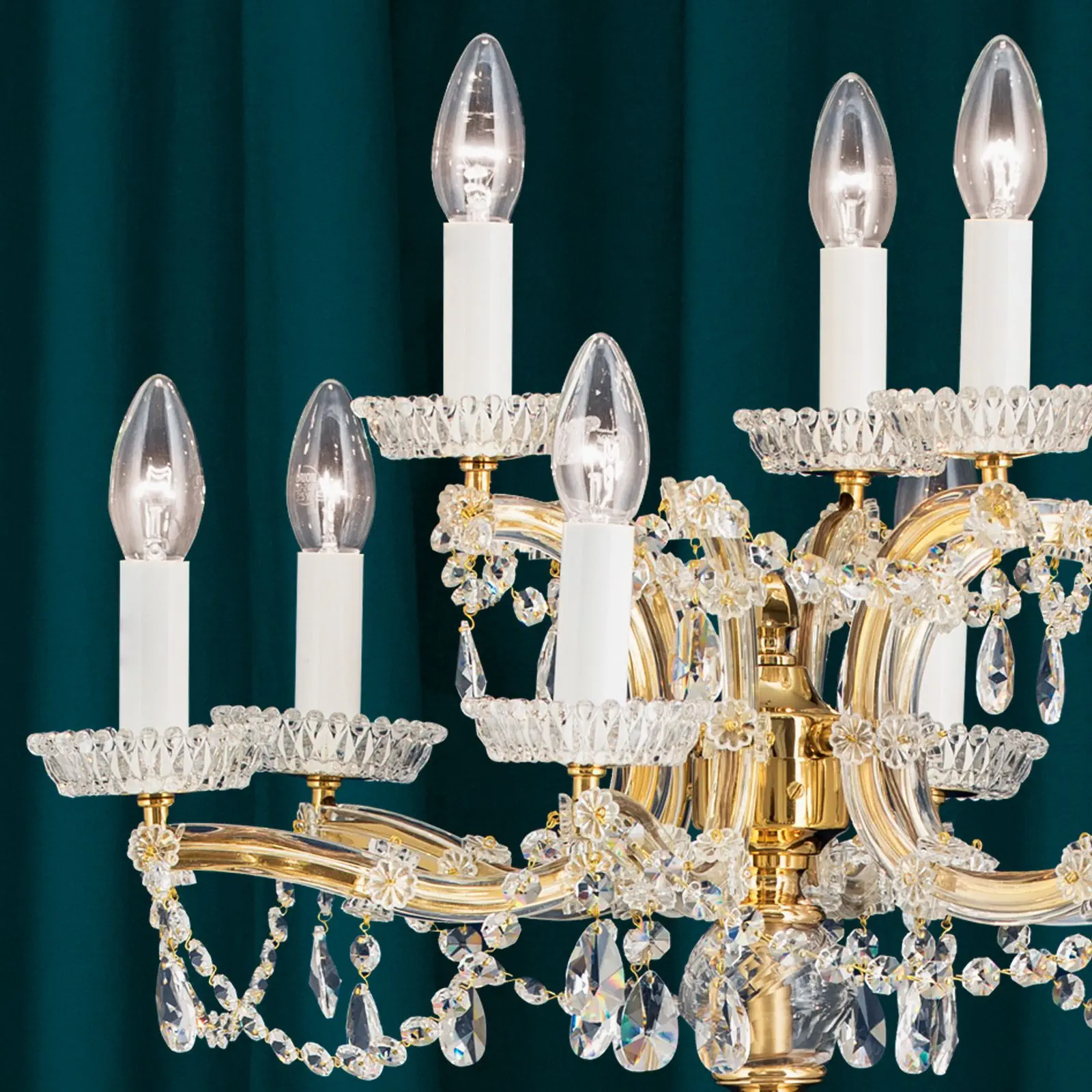 Podna lampa MARIA THERESIA, 9 izvora svetla, zlatna - 8