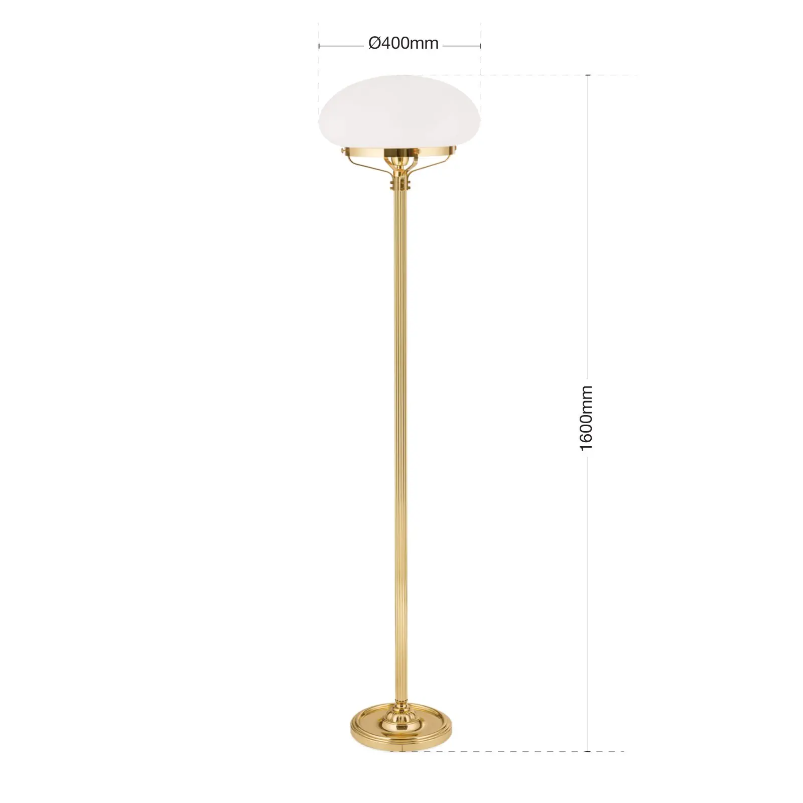 Podna lampa WIENER NOSTALGIE, sjajni mesing, sa opal mat staklom - 7