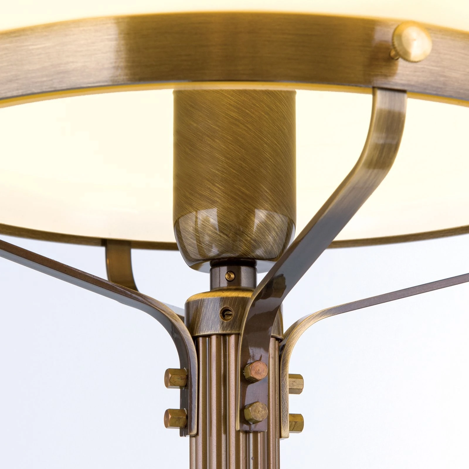 Podna lampa WIENER NOSTALGIE, antik mesing, opal mat staklo, sa stepenastim prekidačem - 6