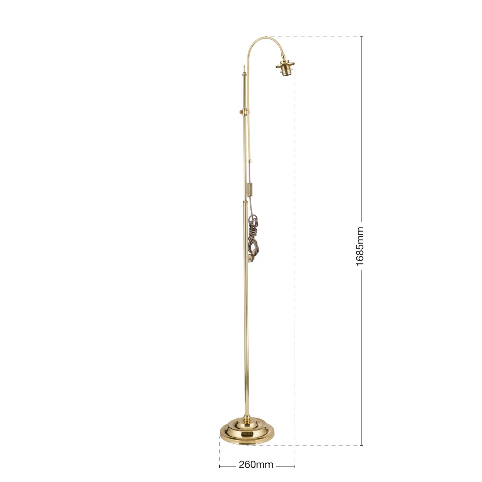 Podna lampa bez abažura, mesing, visina 168,5 cm - 7