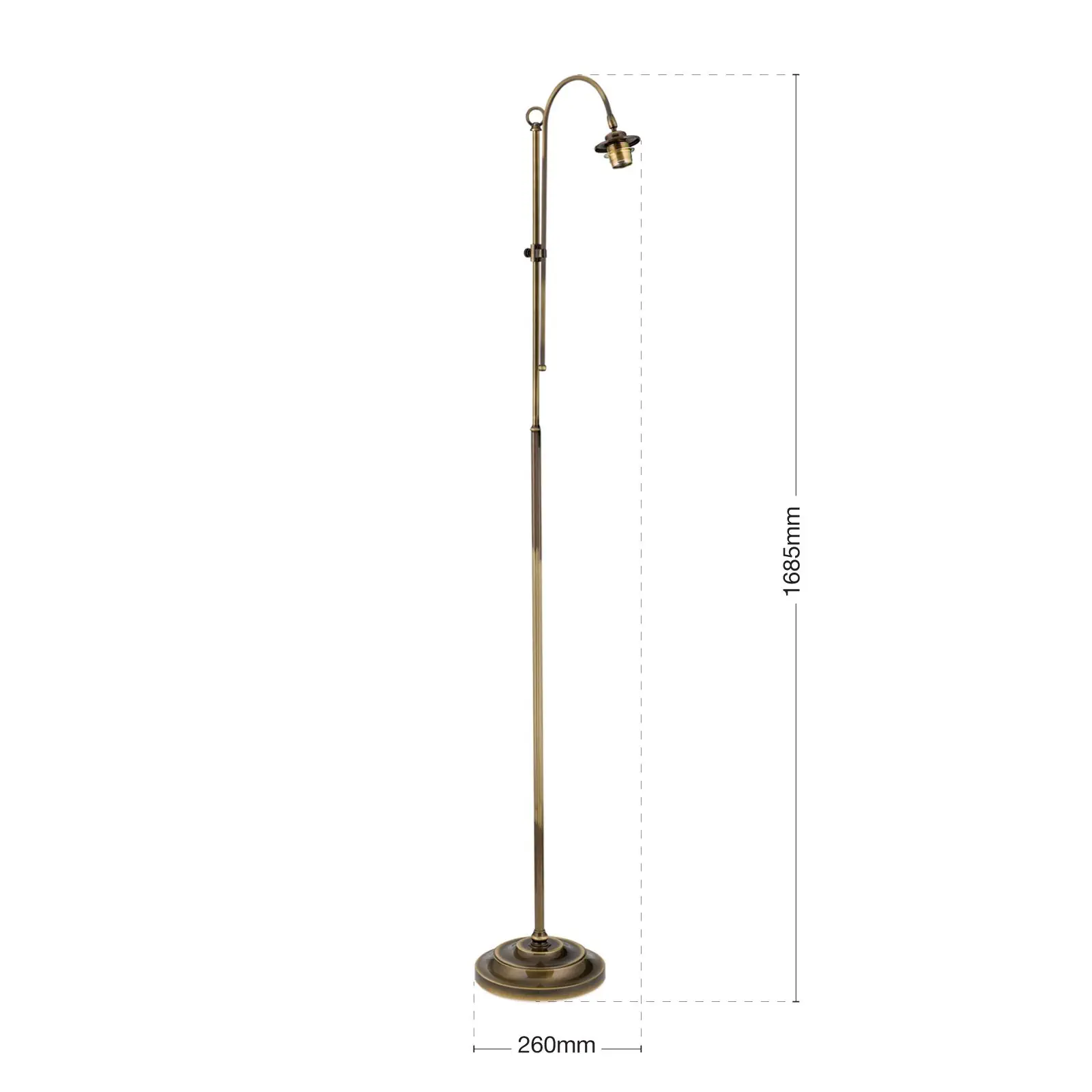 Podna lampa, patina, bez abažura, 168,5 cm - 7